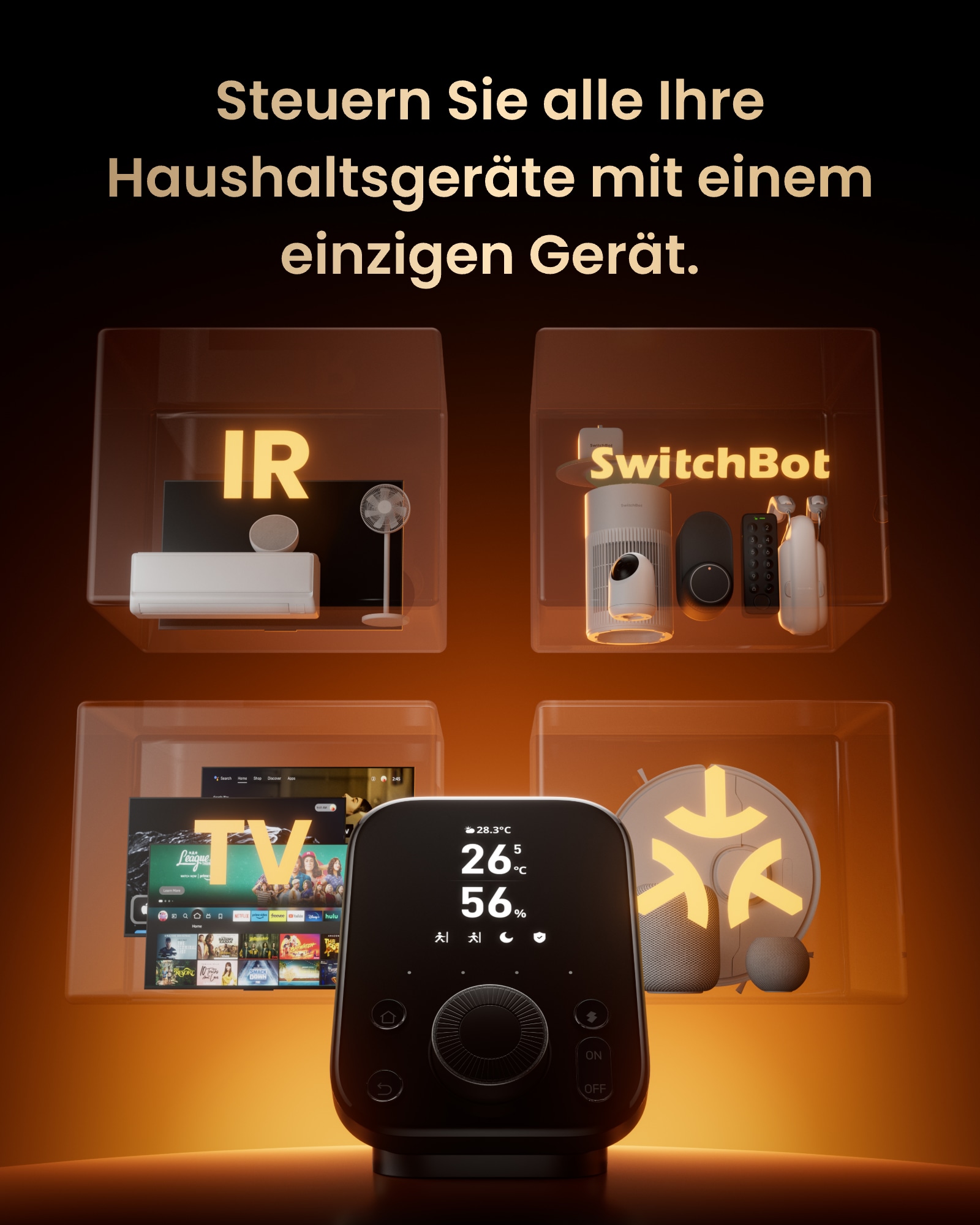 SWITCHBOT WLAN Thermo-Hygrometer, Hub 3, schwarz