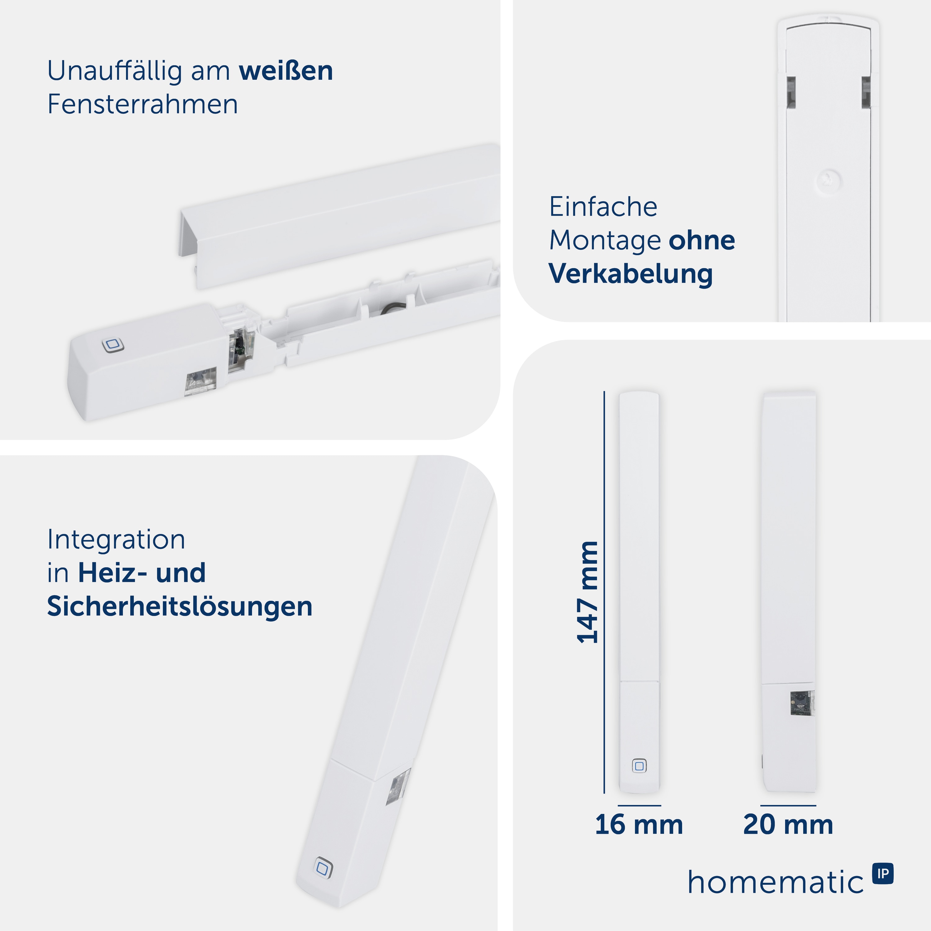 HOMEMATIC IP Fenster- und Türkontakt, 158603A0, optisch, plus HOMEMATIC IP Fenster- und Türkontakt, 158603A0, optisch, plus