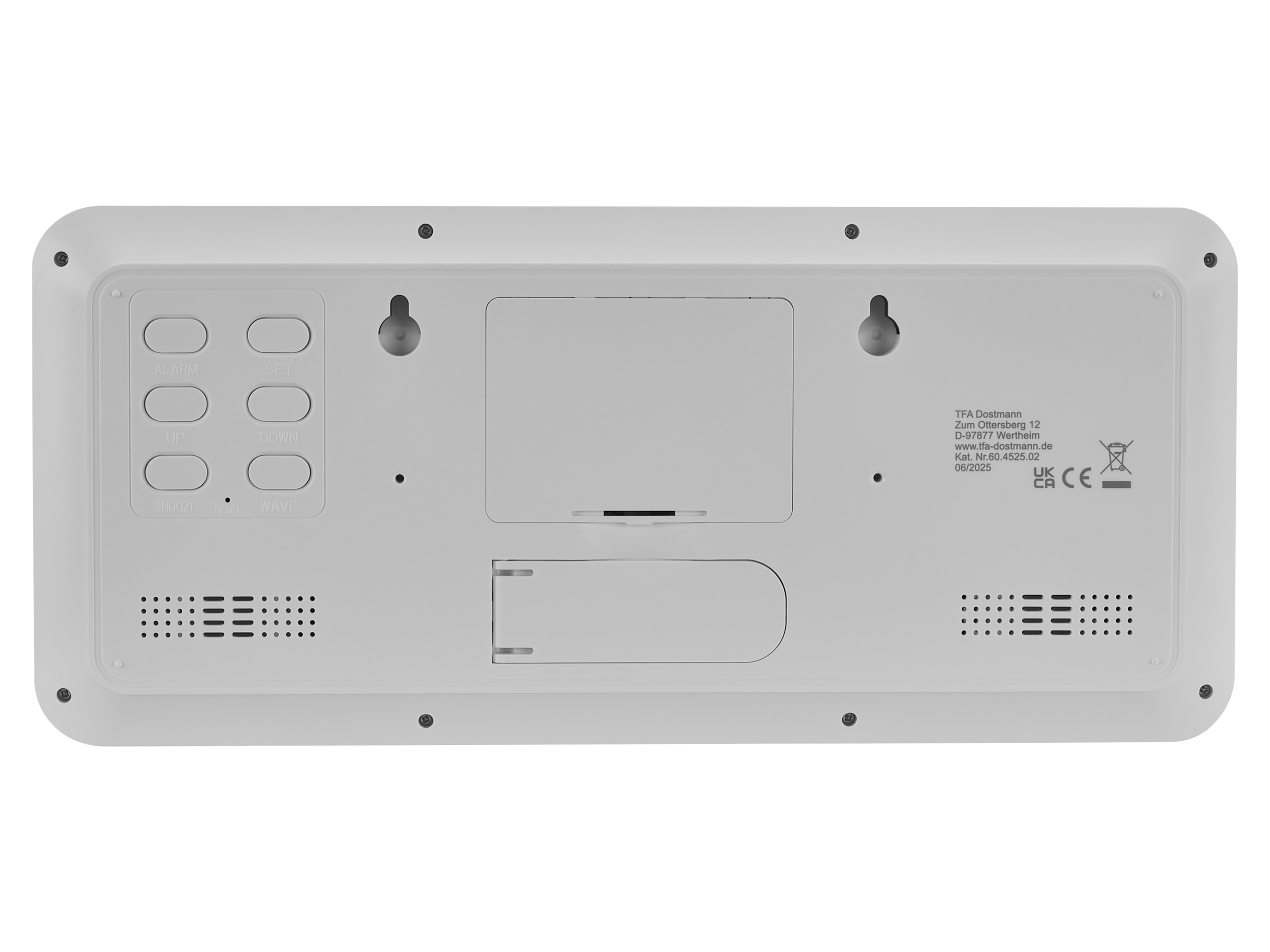 TFA Digitale Funkuhr 60.4525.02, mit Raumklima, weiß