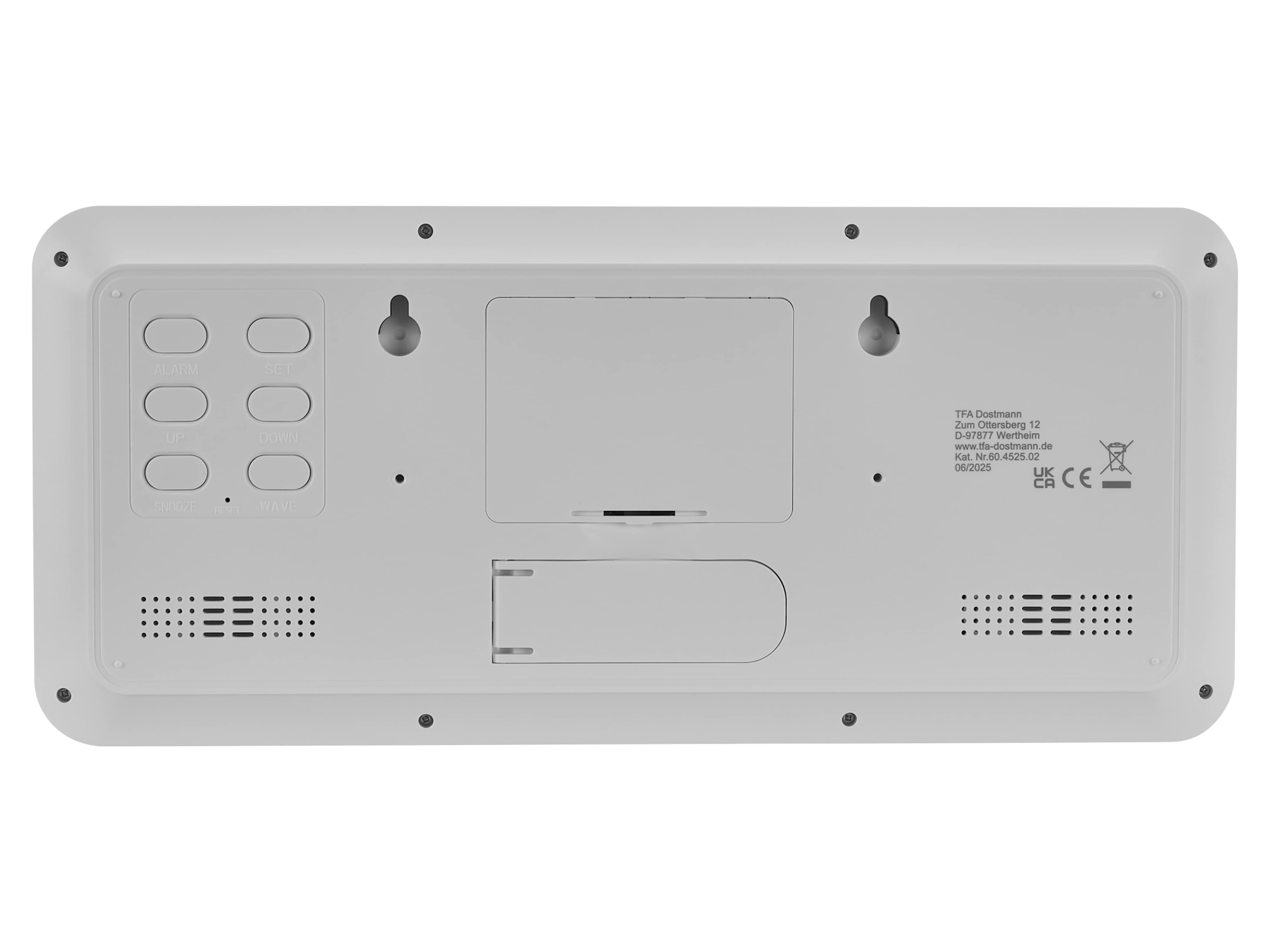 TFA Digitale Funkuhr 60.4525.02, mit Raumklima, weiß