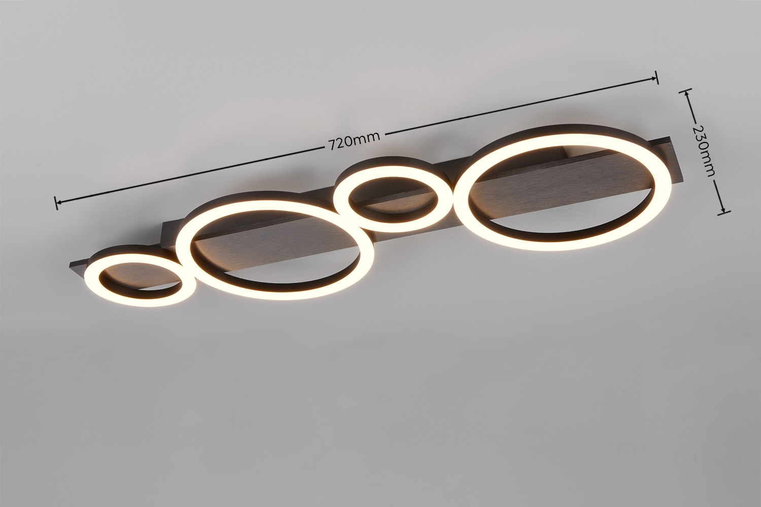 REALITY LED-Deckenleuchte LUMOS, R64821109, 26,5W, 3100lm, 3000K, alu