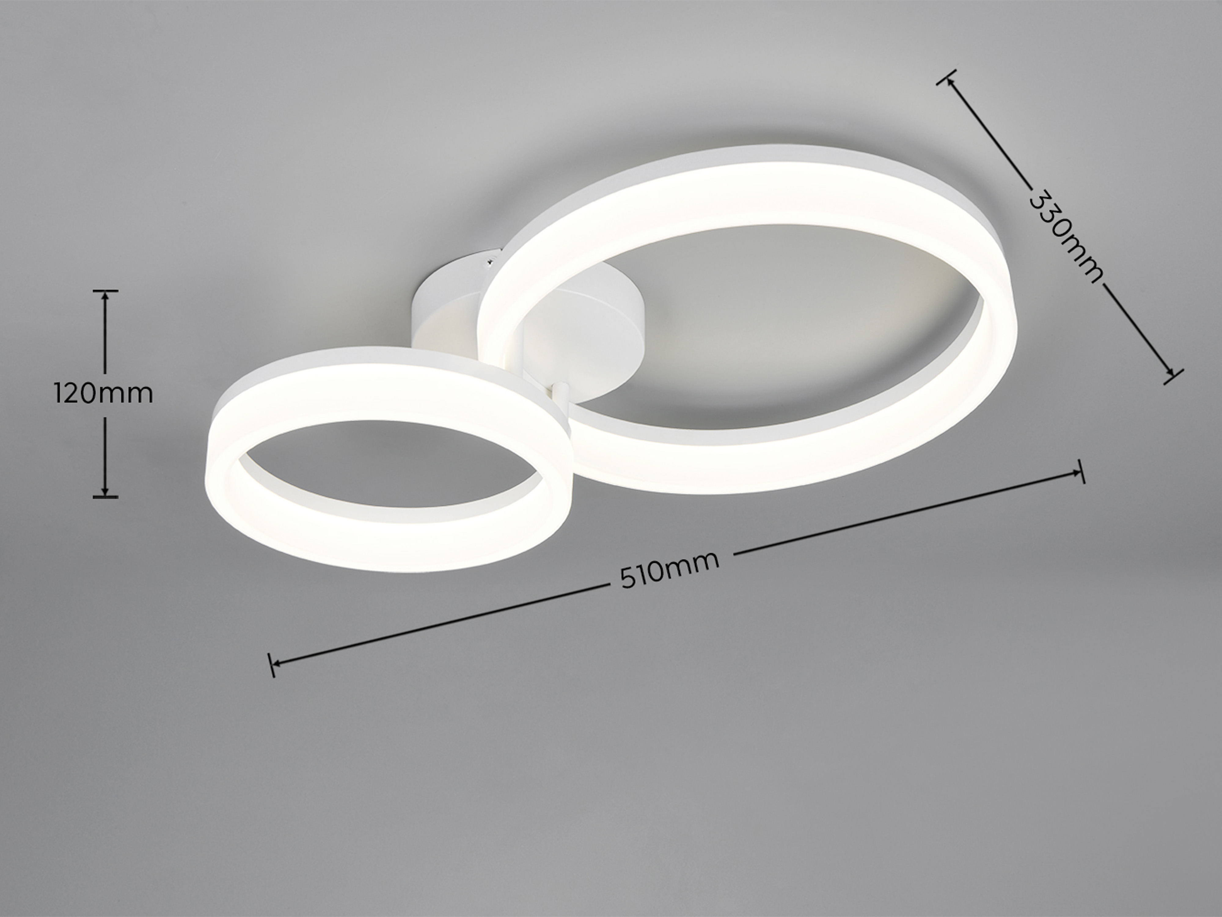 REALITY LED-Deckenleuchte Scope R63601231, 22W, 4000K, 3000lm, neutralweiß, IP20, weiß