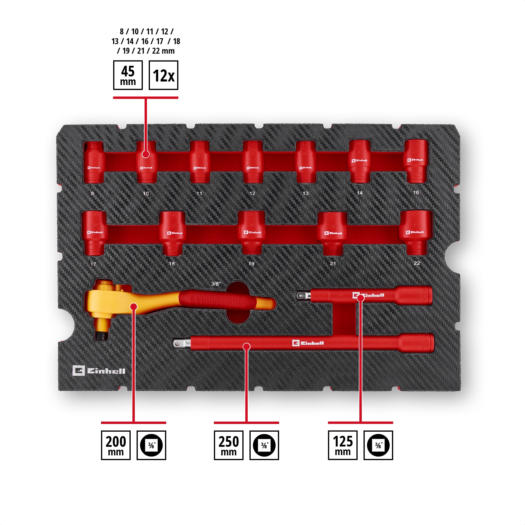 EINHELL Werkzeugkoffer VDE-Elektriker-Werkzeuge, 370516, E-Case, 24-teilig EINHELL Werkzeugkoffer VDE-Elektriker-Werkzeuge, 370516, E-Case, 24-teilig
