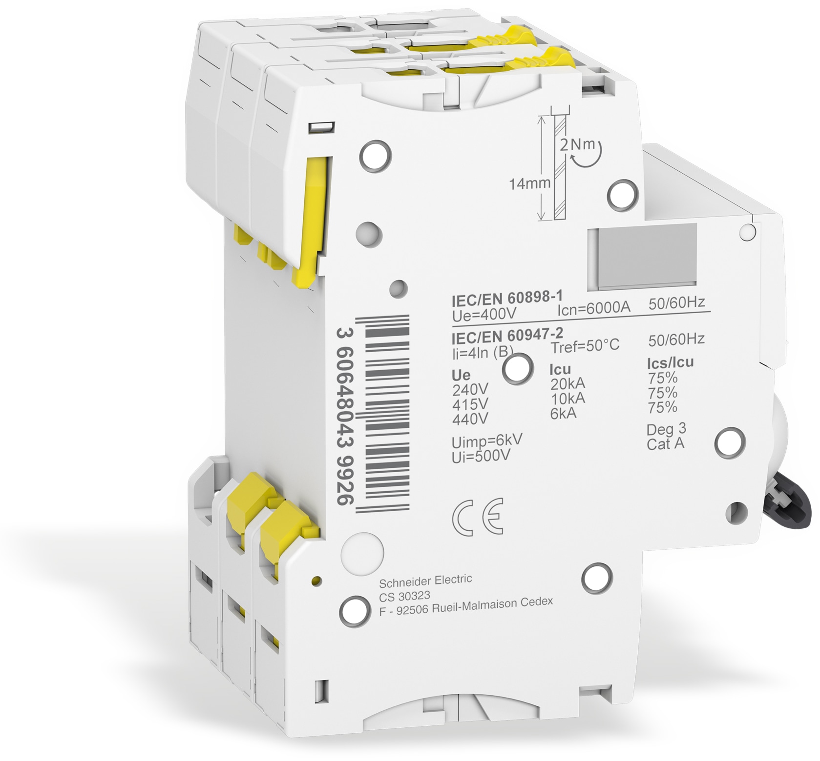 SCHNEIDER ELECTRIC Leitungsschutzschalter A9F03316, iC60N, B, 16A