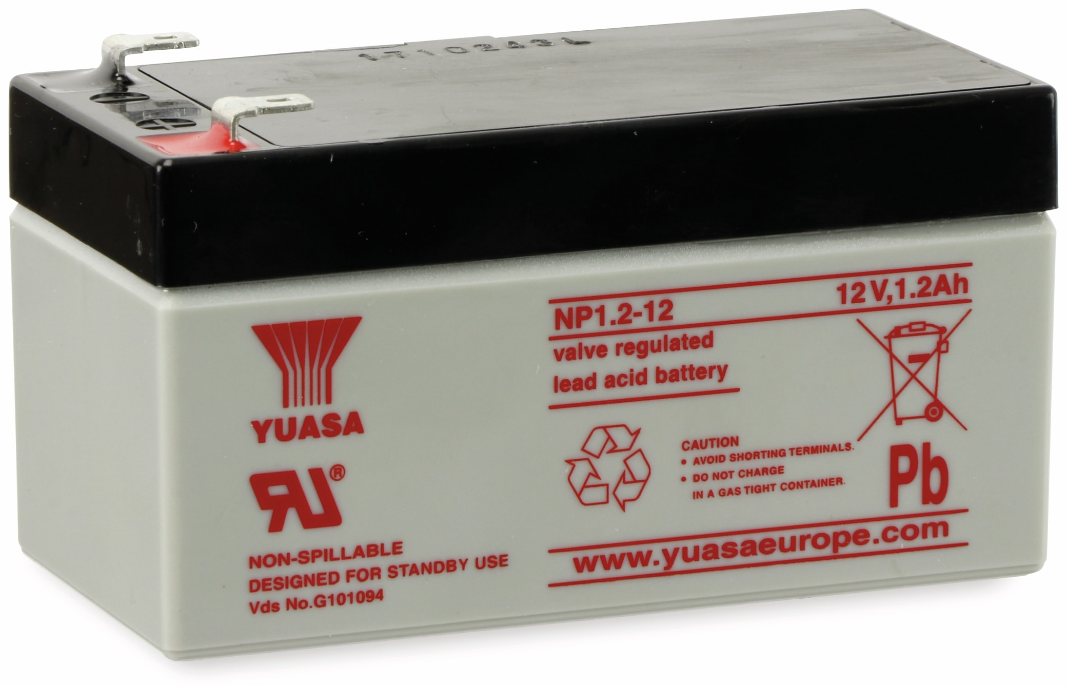 Yuasa Blei-Akkumulator NP1.2-12, 12 V-/1,2 Ah