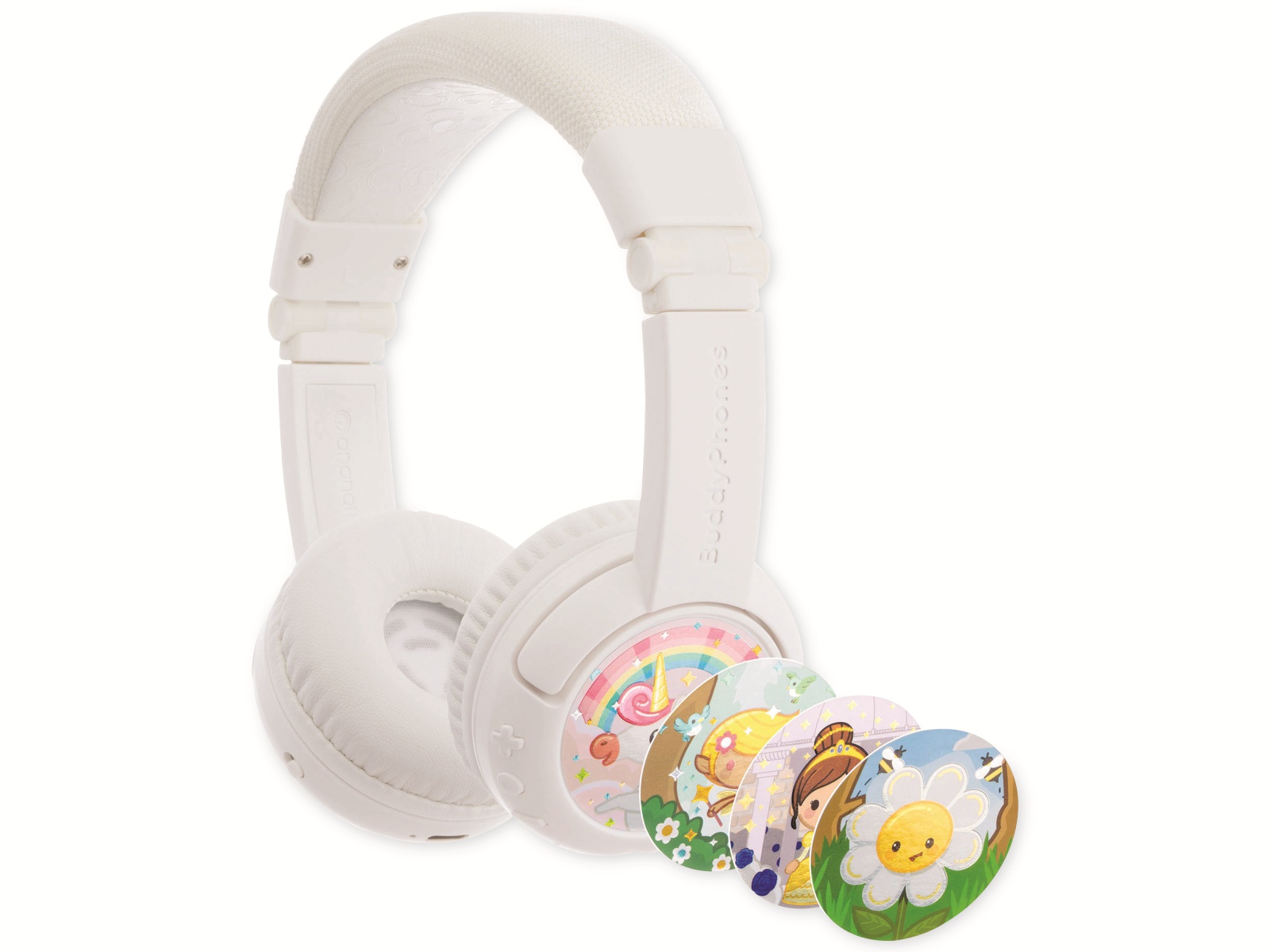 ONANOFF Bluetooth On-Ear Kopfhörer BuddyPhones Play+, für Kinder, weiß