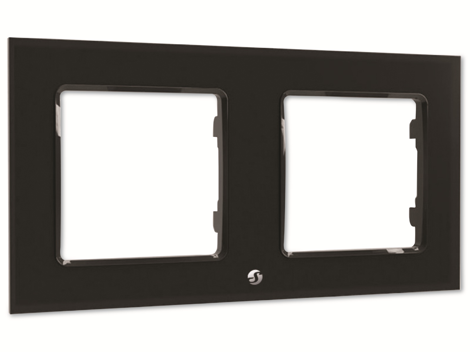 SHELLY Wandtaster-Rahmen Wall Frame 2, schwarz, 2-fach
