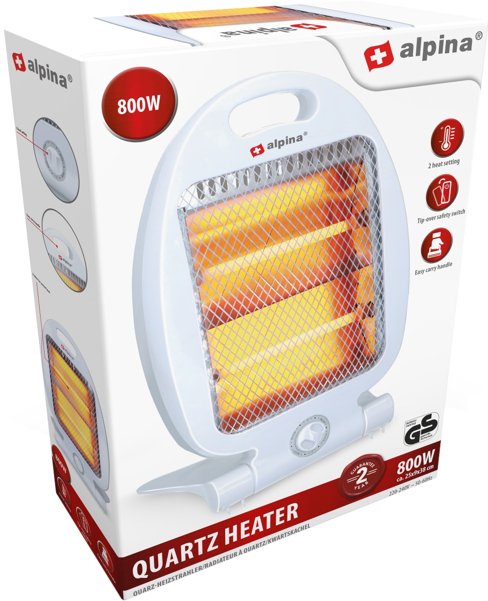 ALPINA Quarz-Heizstrahler, 800 W, weiß ALPINA Quarz-Heizstrahler, 800 W, weiß