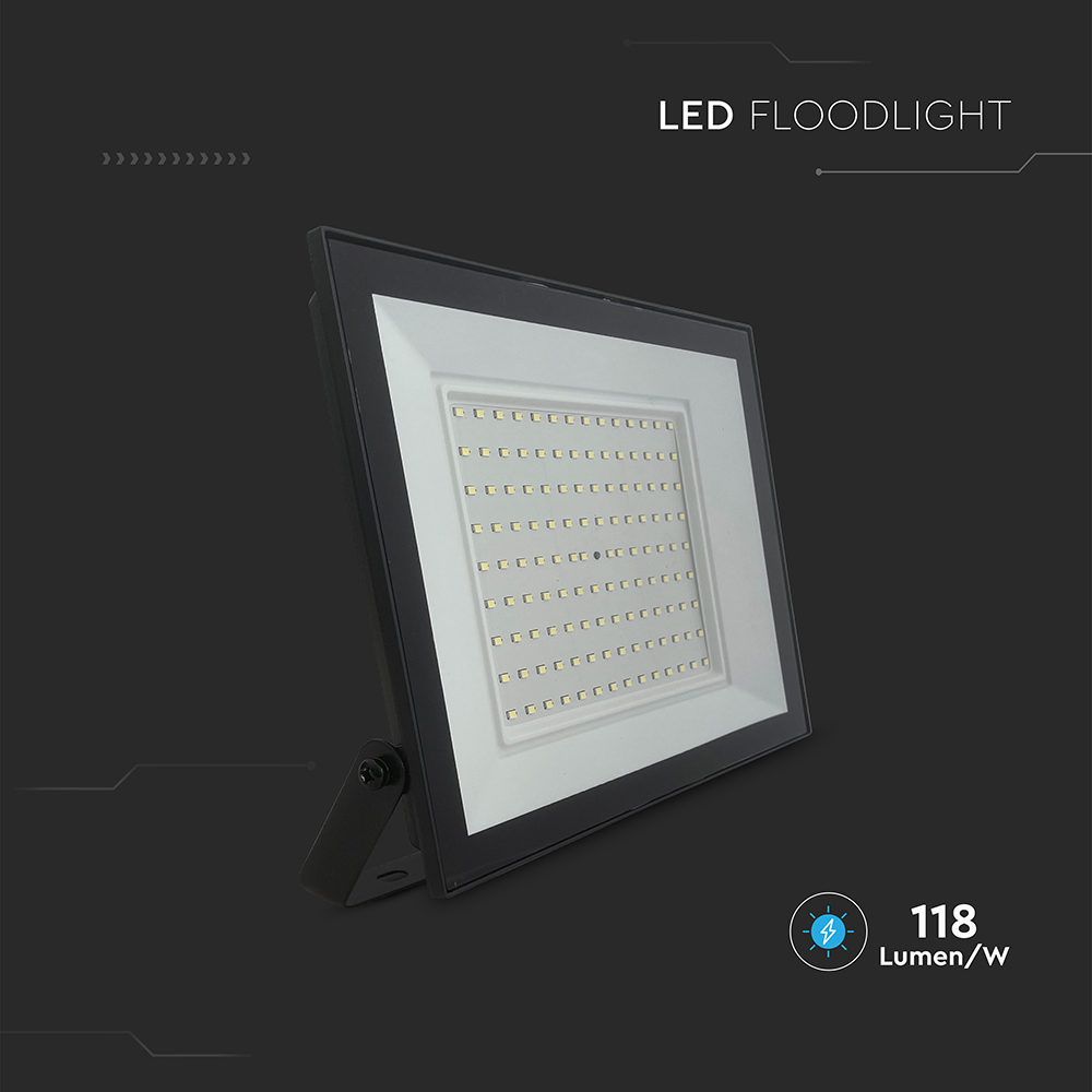 V-TAC LED-Fluter, VT-44109, 100 W, 4000K, EEK: F, 8150 lm, neutralweiß, IP65, schwarz