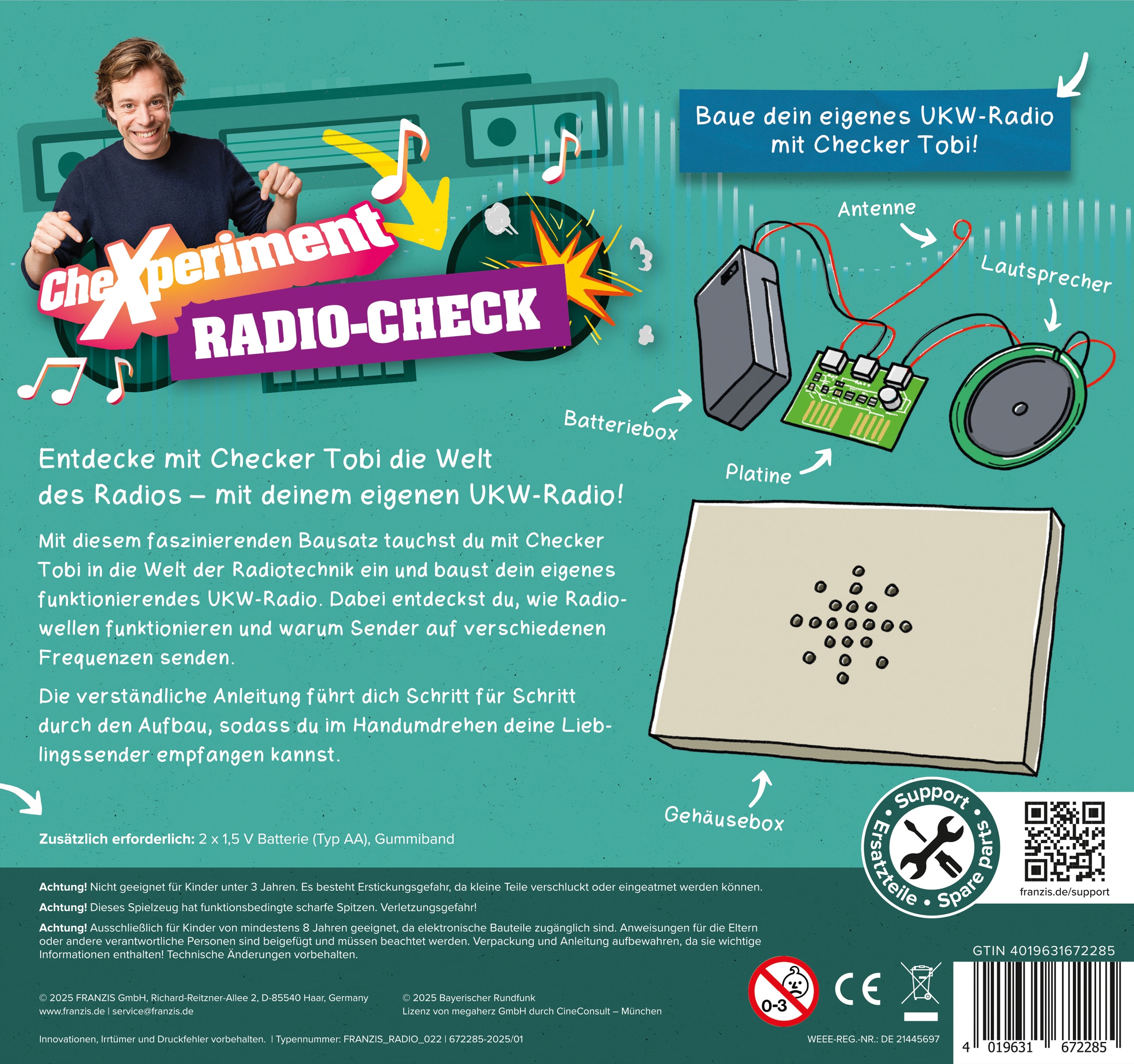 FRANZIS CheXperiment Radio-Check (Checker Tobi) 67228