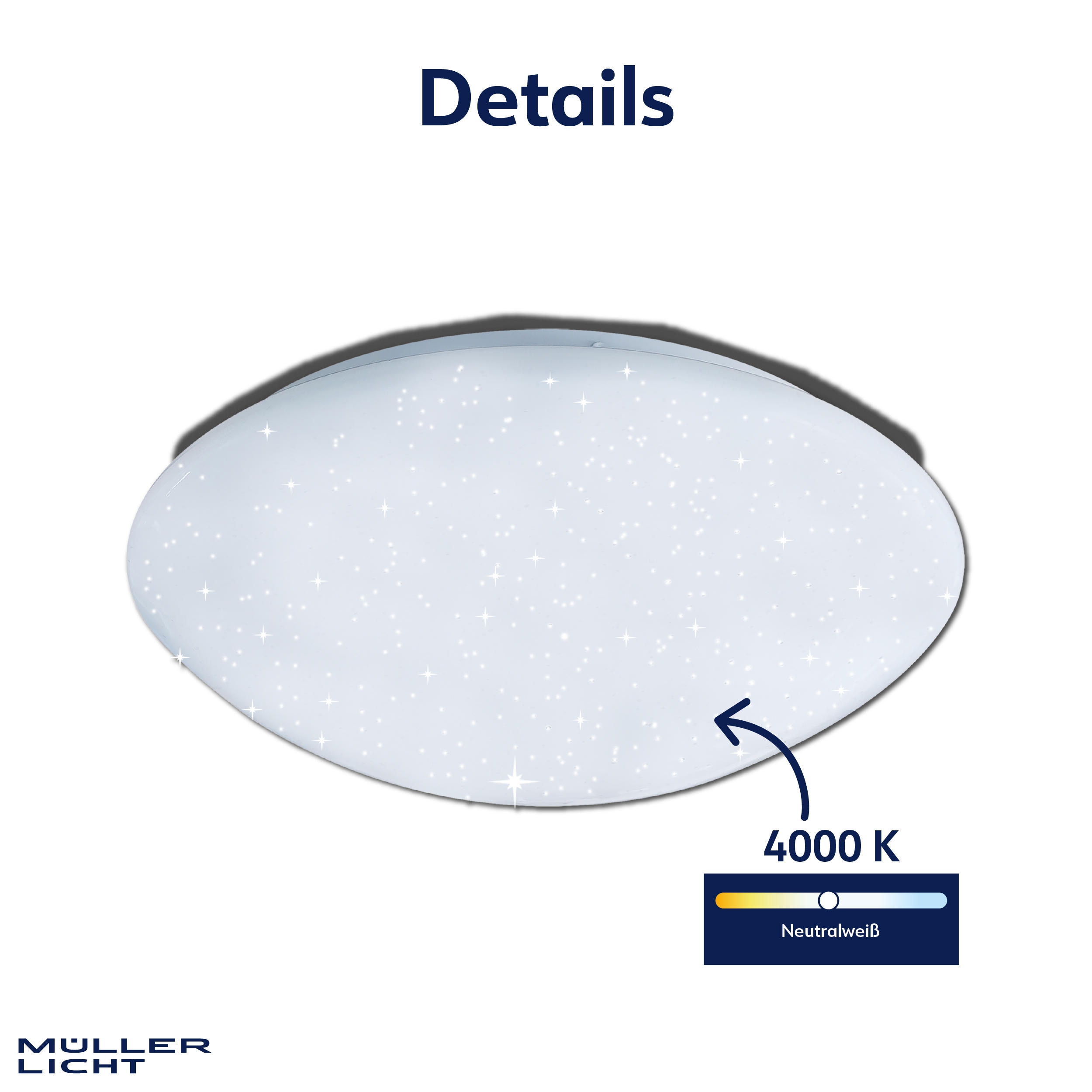 LED-Deckenleuchte MÜLLER-LICHT Claro star, 14 W, 1460 lm, 4000 K, IP20, neutralweiß