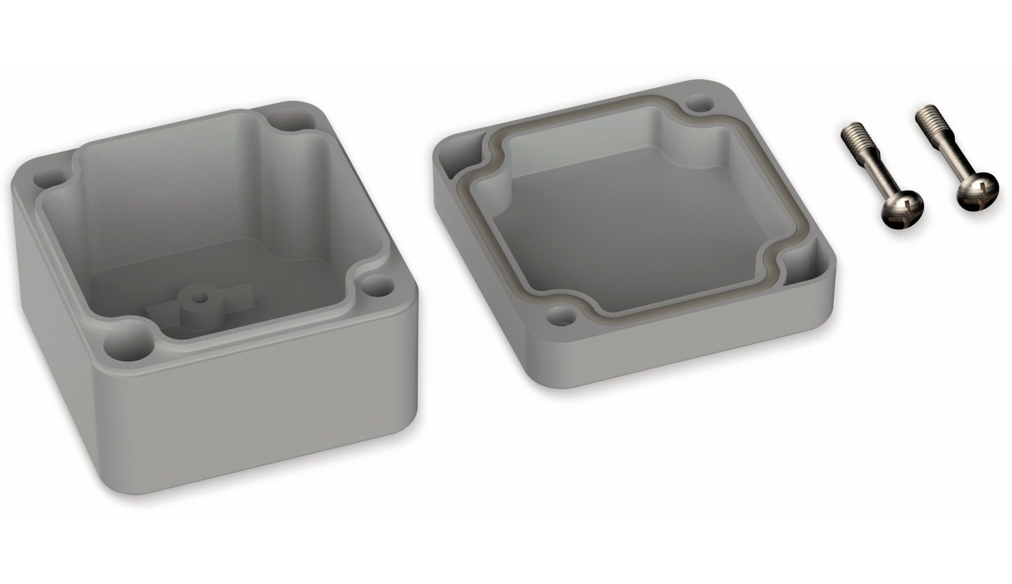 POLLIN, ABS Gehäuse, 52 x 50 x 35 mm, IP66, Lichtgrau