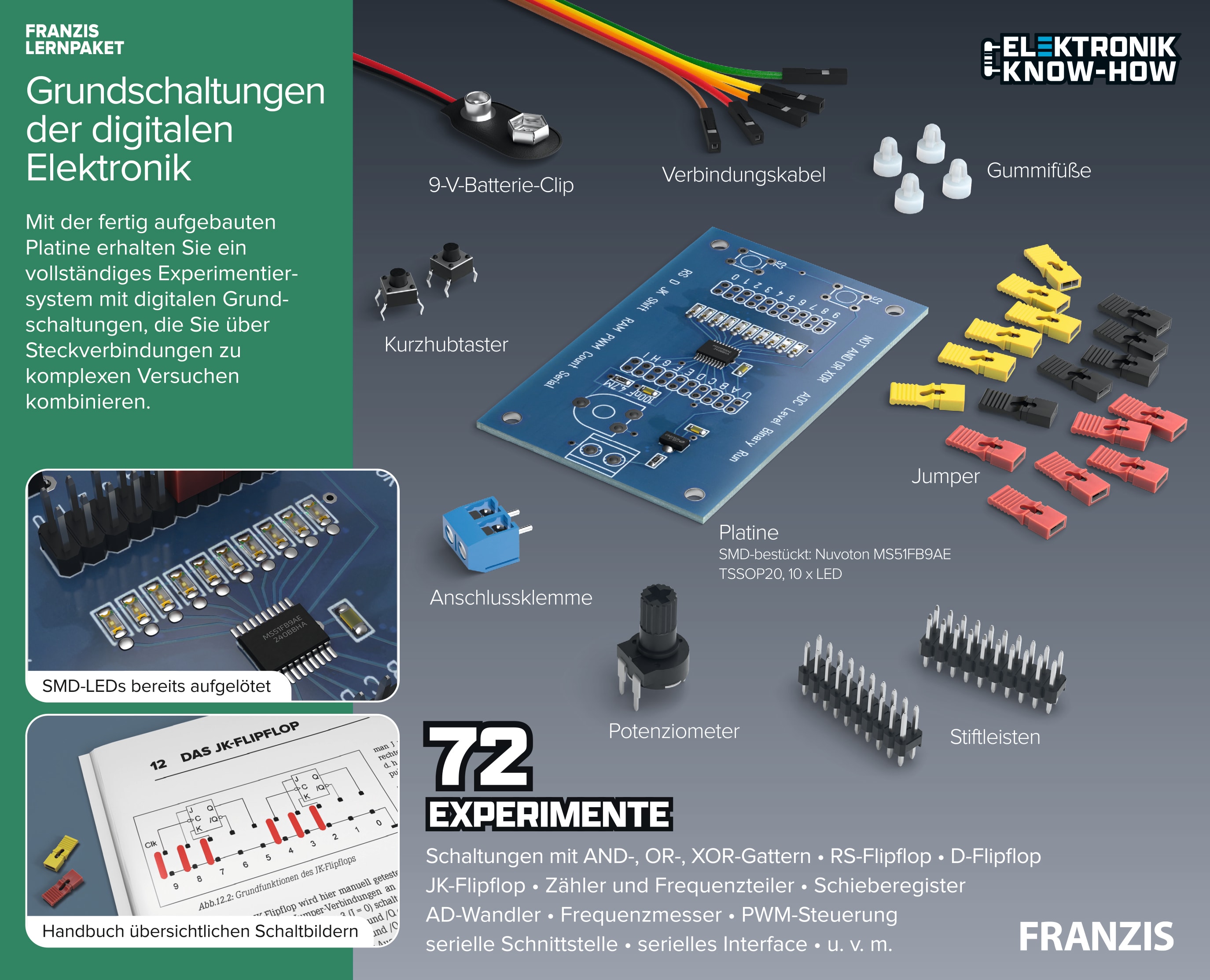 FRANZIS Lernpaket Grundschaltungen der digitalen Elektronik 67204, ab 14 Jahre FRANZIS Lernpaket Grundschaltungen der digitalen Elektronik 67204, ab 14 Jahre