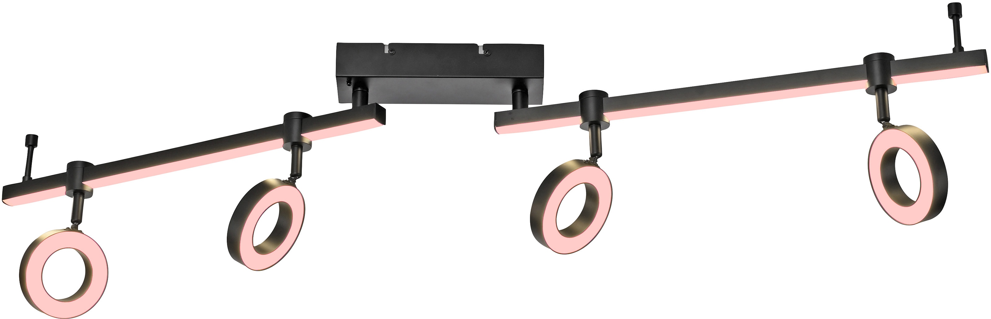 JUST LIGHT LED-Deckenleuchte 12076-18 schwarz, 21,5 W, 2600 lm, CCT, RGB, Smart Home
