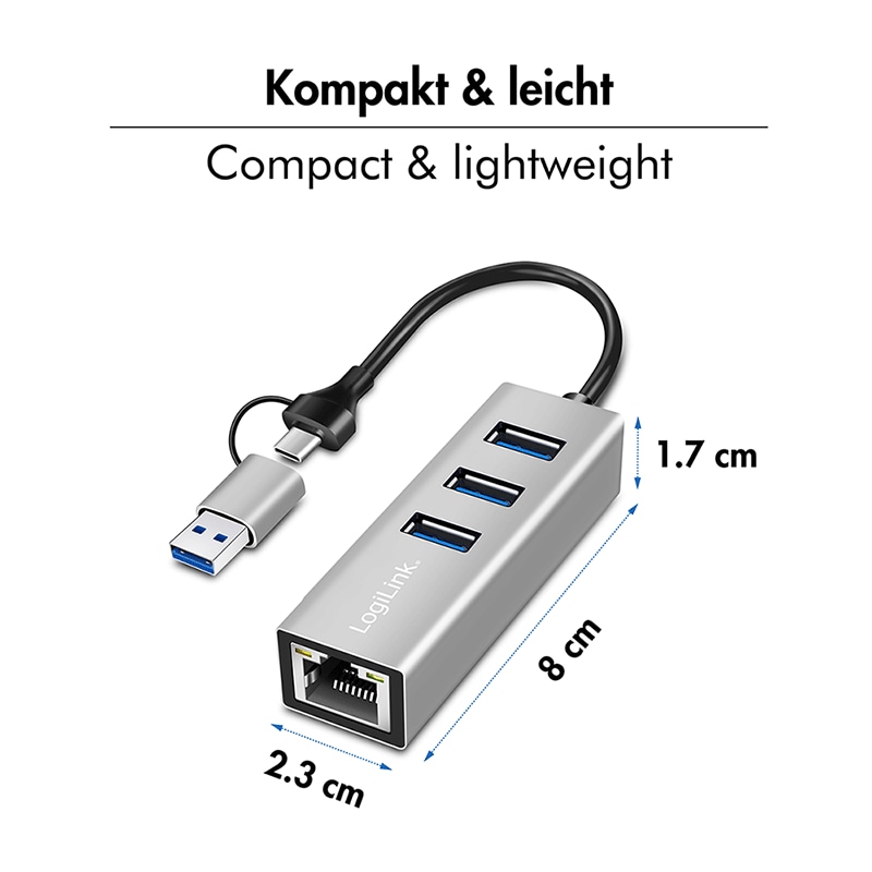 LOGILINK USB3.2 Hub UA0440 4-Port silber