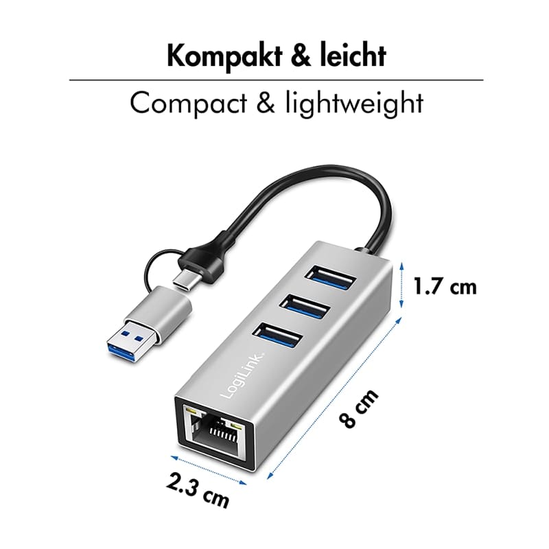 LOGILINK USB3.2 Hub UA0440 4-Port silber LOGILINK USB3.2 Hub UA0440 4-Port silber