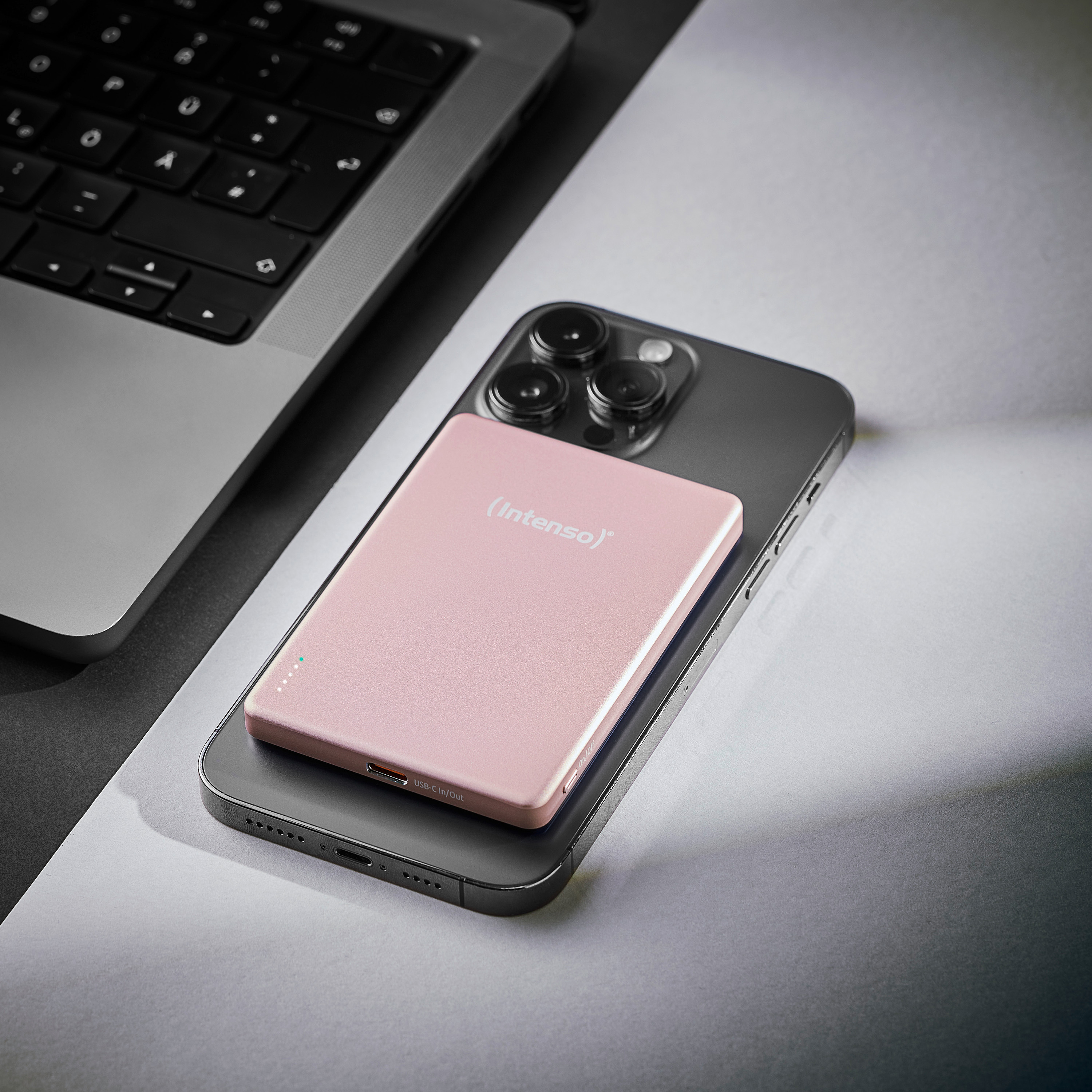INTENSO Powerbank Magnetic Wireless, MW 5000, 5000 mAh, rose