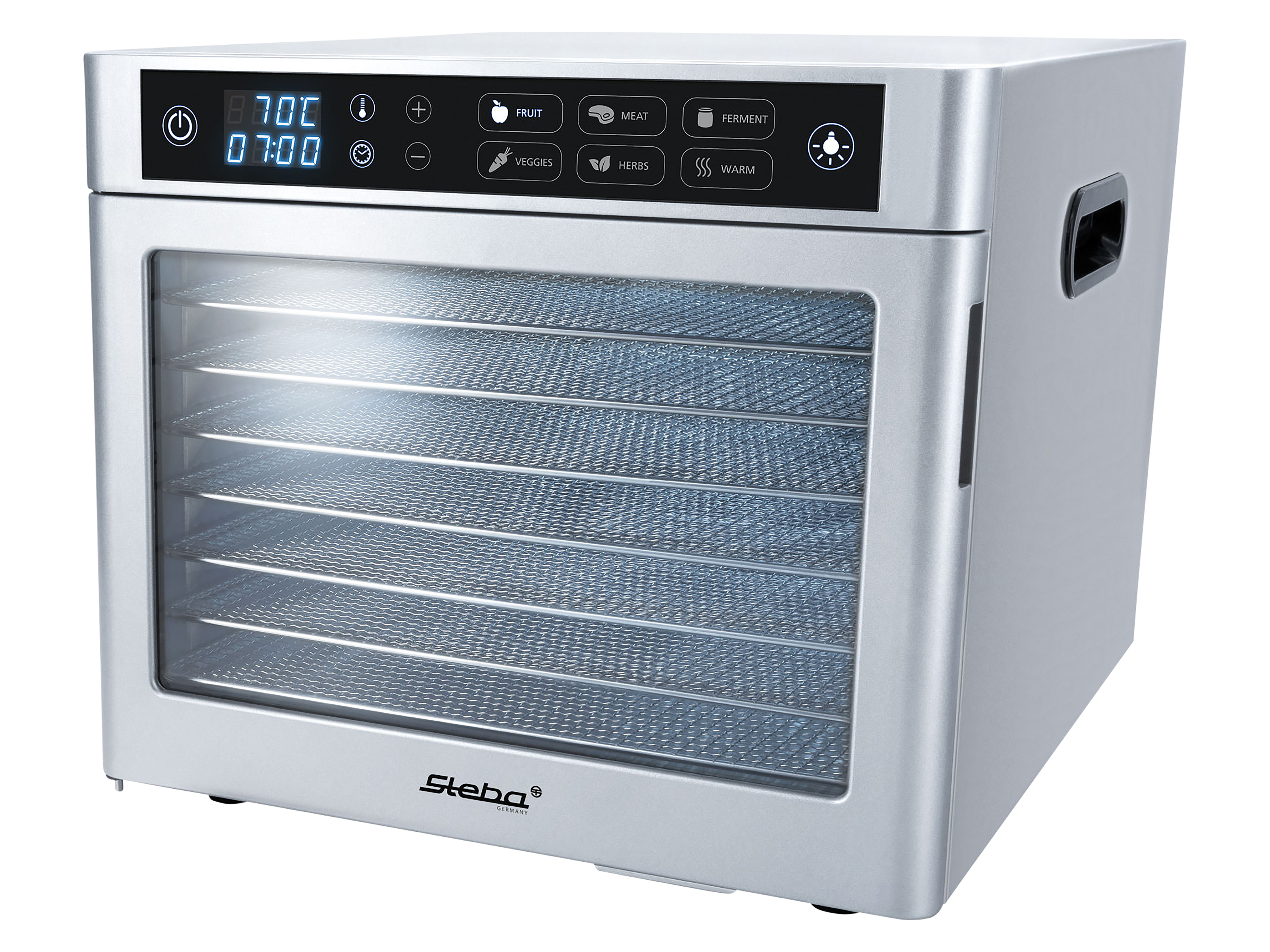STEBA Dörrautomat ED 80 Steel Deluxe, ca. 0,67m² Dörrfläche, 6 Programme, 500W