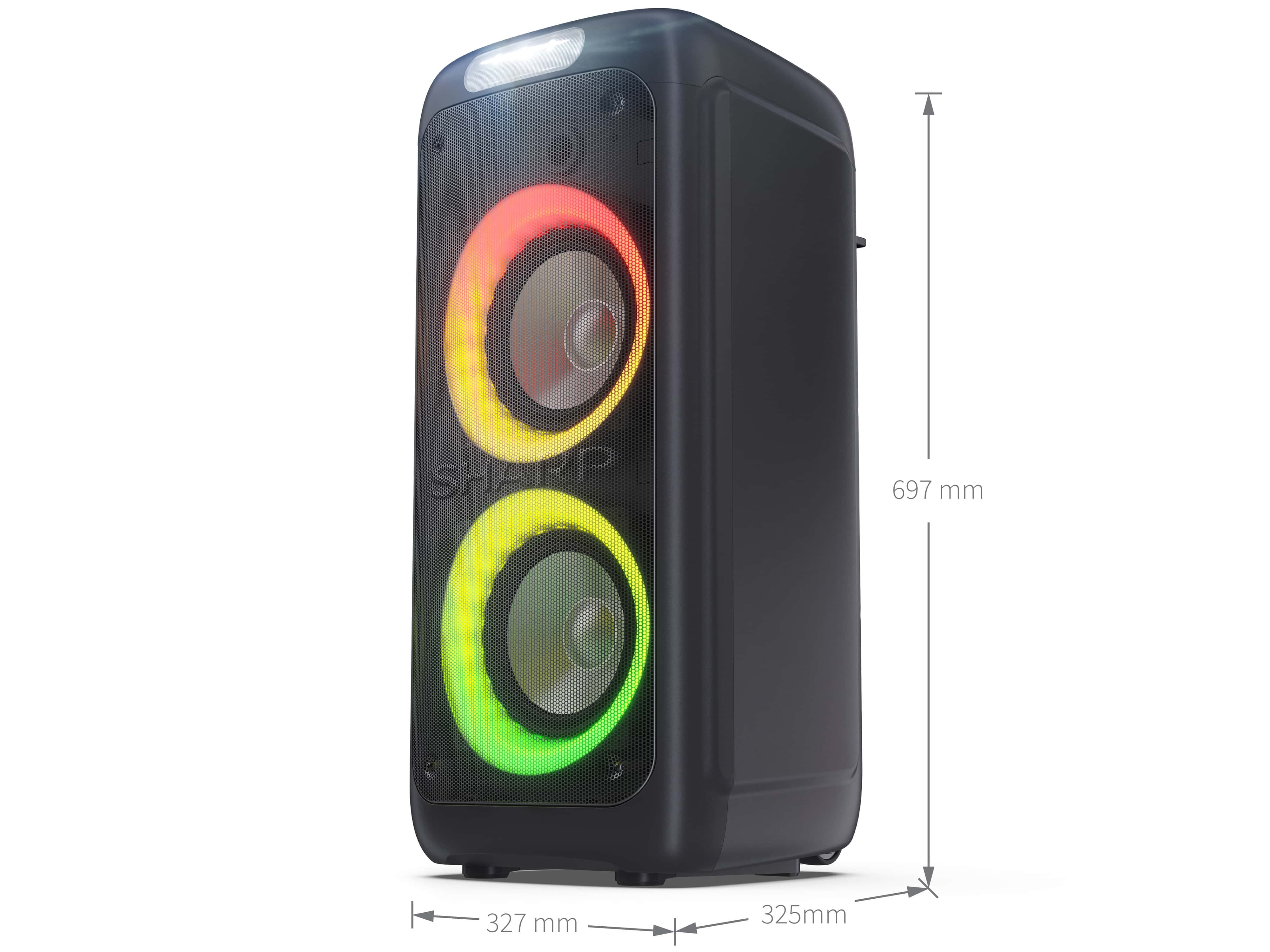 SHARP Party-Lautsprecher PS-949, tragbar, Bluetooth, USB, MP3, 132 W SHARP Party-Lautsprecher PS-949, tragbar, Bluetooth, USB, MP3, 132 W