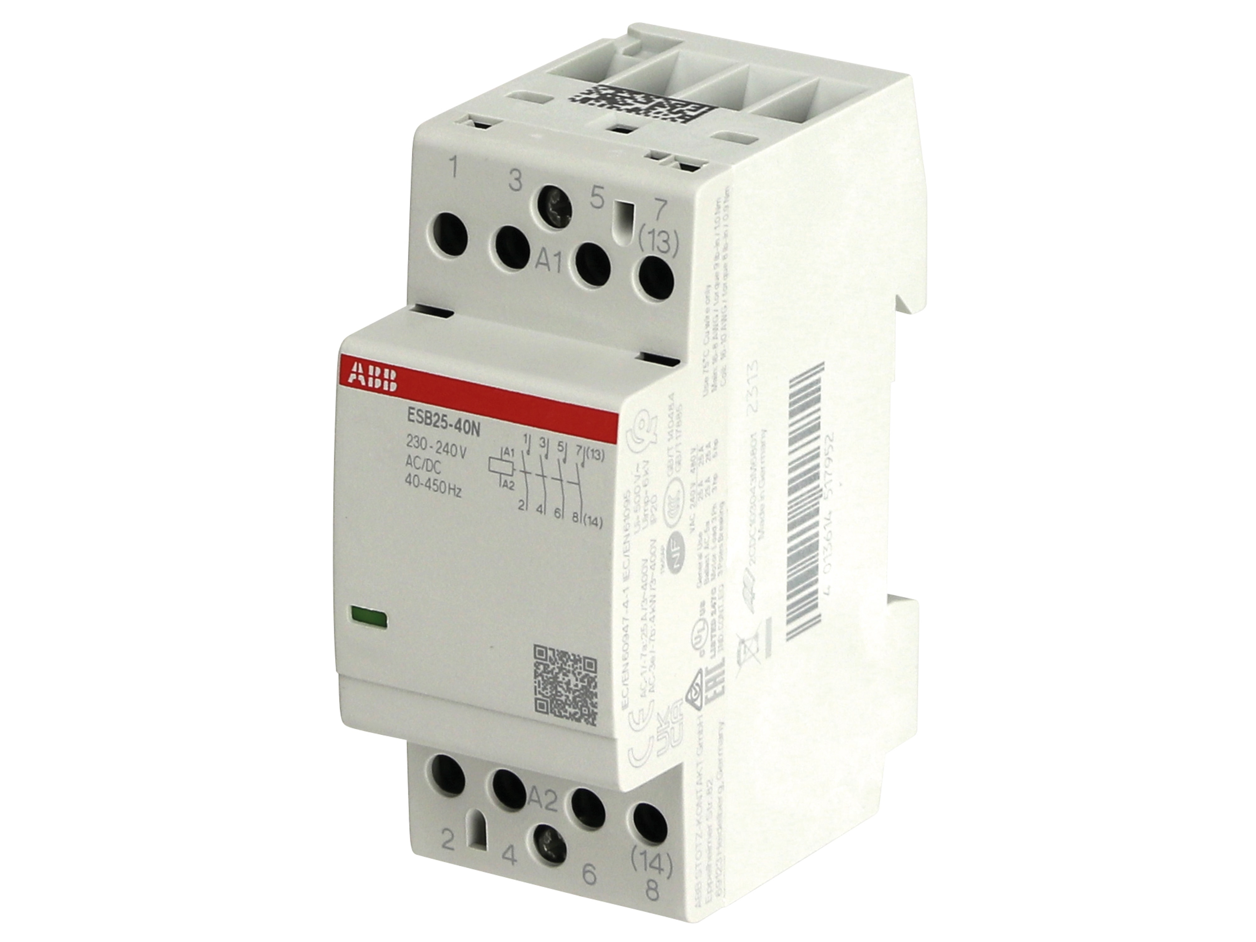 ABB Installationsschütz ESB25-40N-06, 25 A, 4S/0Ö, 230...240 V