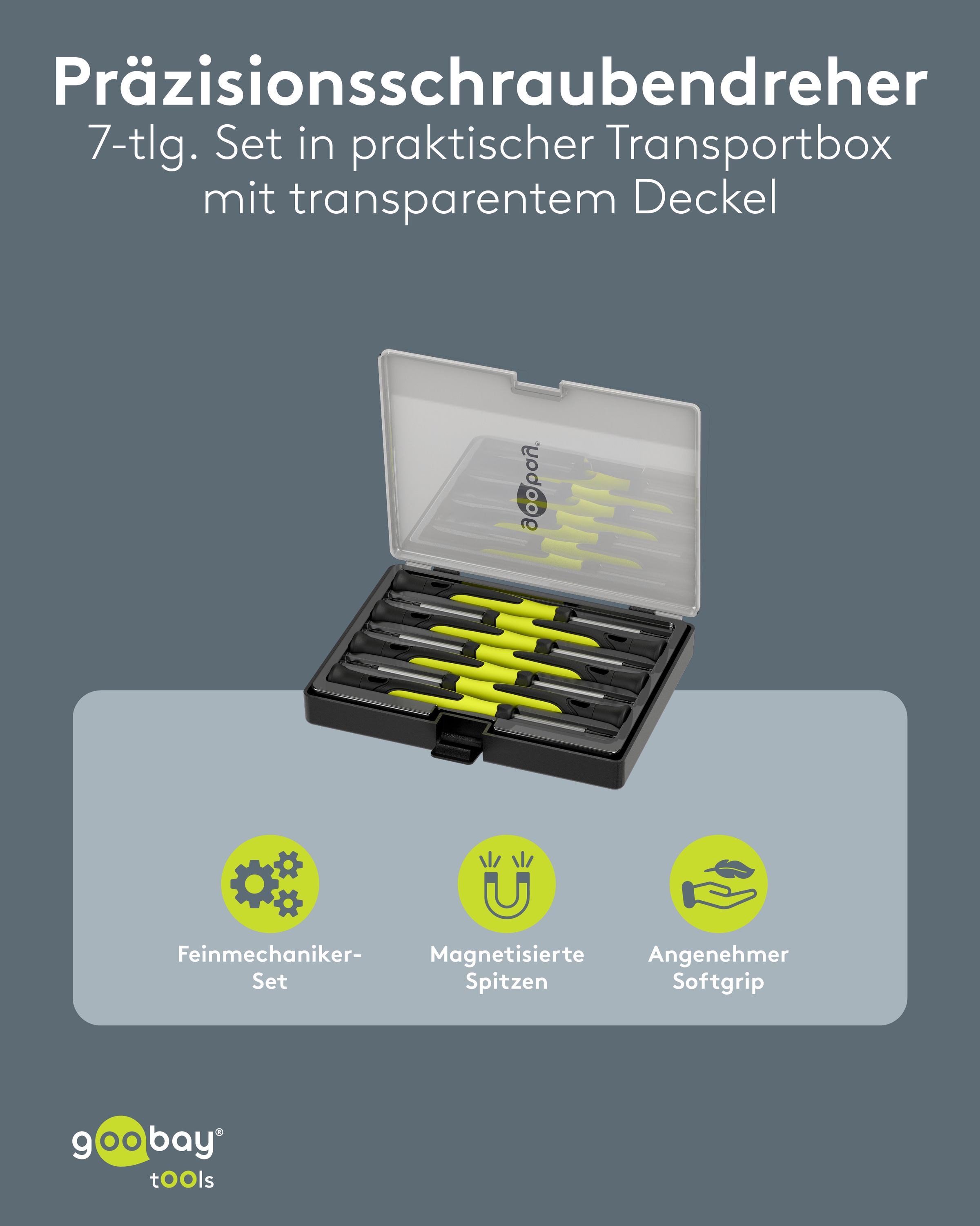GOOBAY TOOLS Präzisionsschraubendreher-Set, 77837, 7-teilig