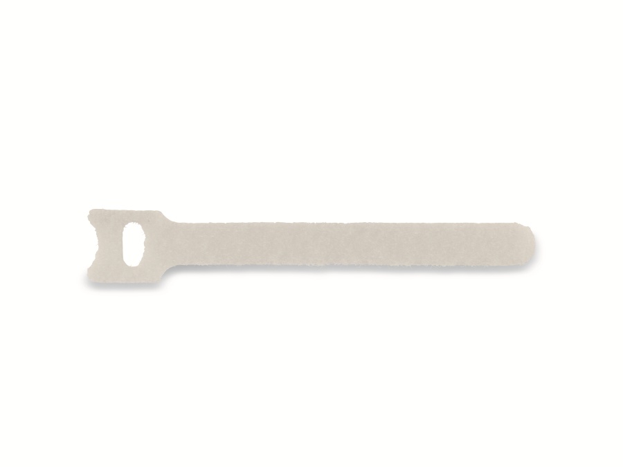 DAYTOOLS Kabelbinder, 125x12 mm, Klettverschluss, weiß, 10 Stück