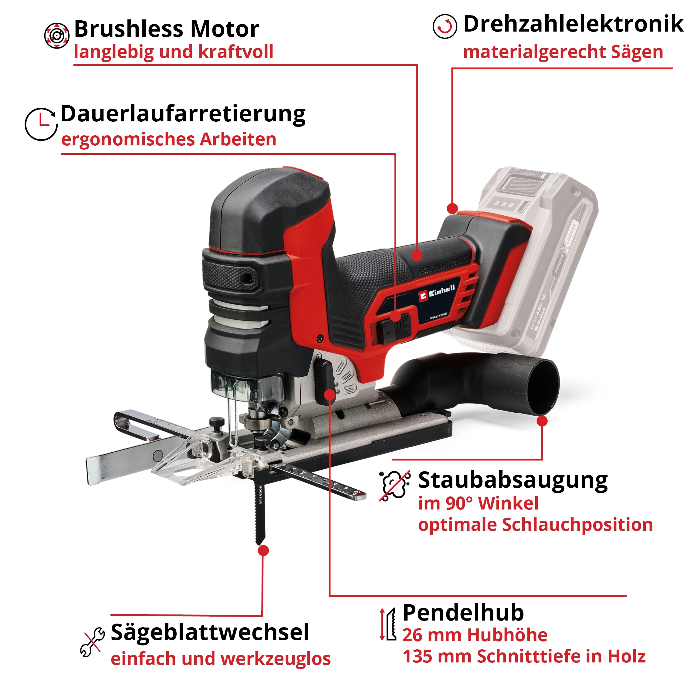 EINHELL PROFESSIONAL Akku-Stichsäge TP-JST 18/135 Li BL Kit (1x 4,0 Ah) EINHELL Akku-Stichsäge TP-JST 18/135 Li BL Kit (1x 4,0 Ah)