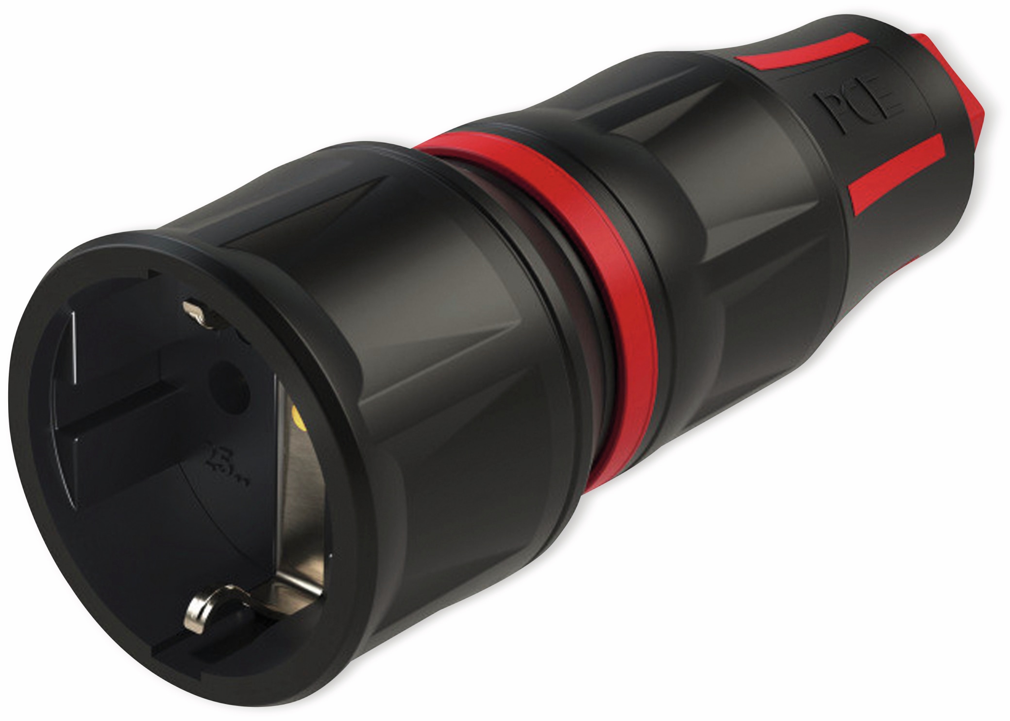 PCE Schutzkontaktkupplung TopTaurus2, schwarz/rot PCE Schutzkontaktkupplung TopTaurus2, schwarz/rot