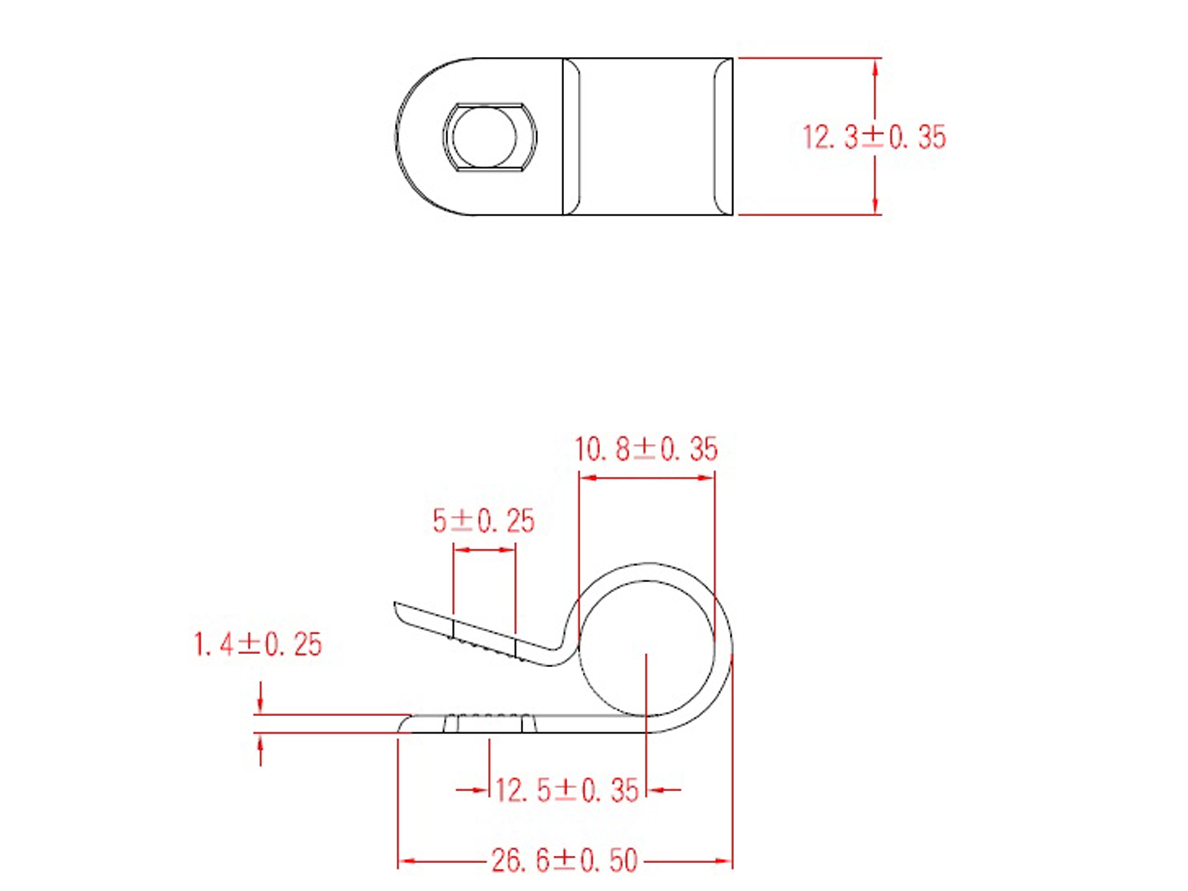 KSS Kabelschelle Polyamid 6.6, Natur, Bündel-Ø 9,5, Befestigungsloch 5, 1 Stück