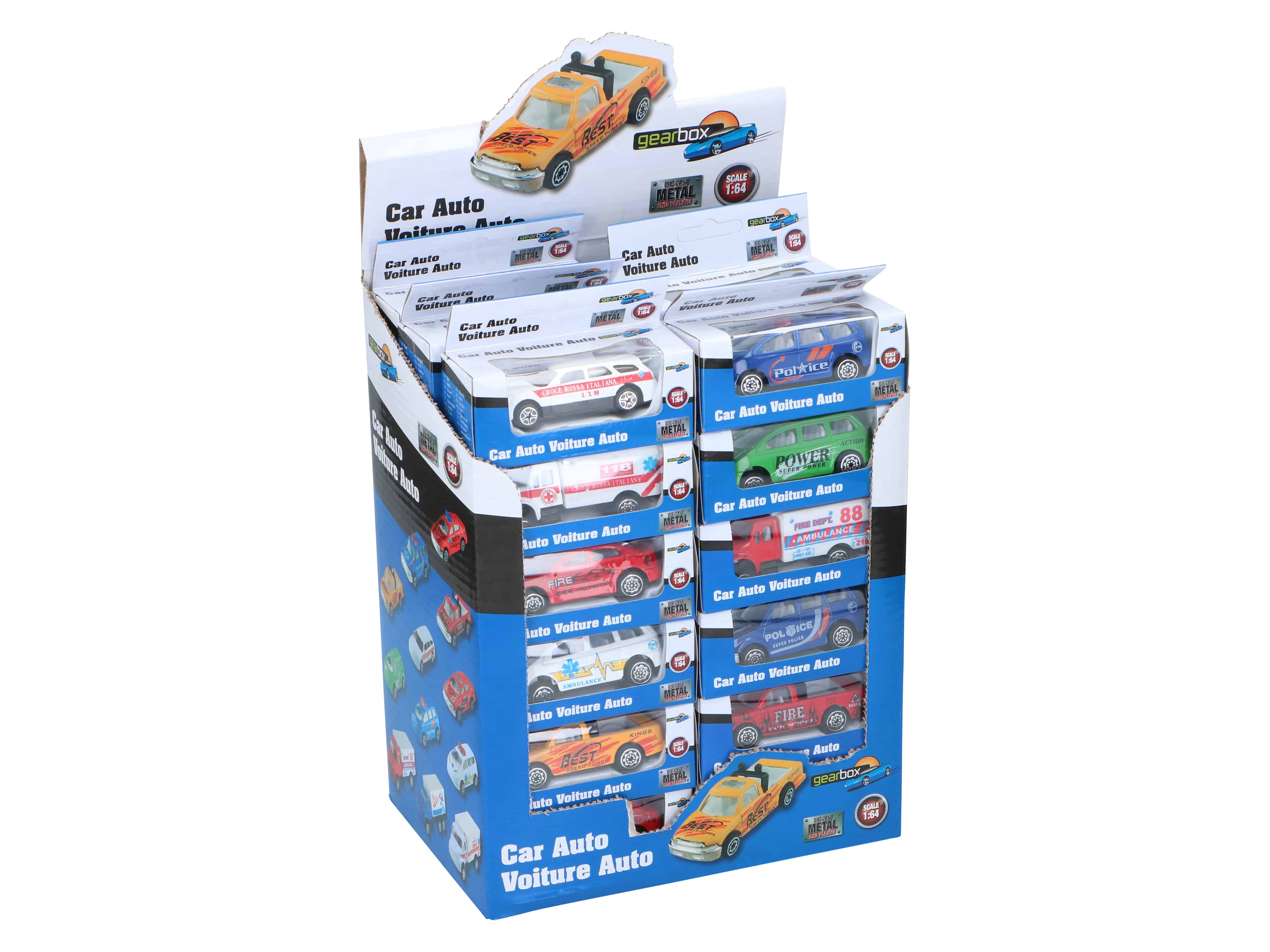 Metallspielzeugauto 1:64, 12 verschiedene Varianten