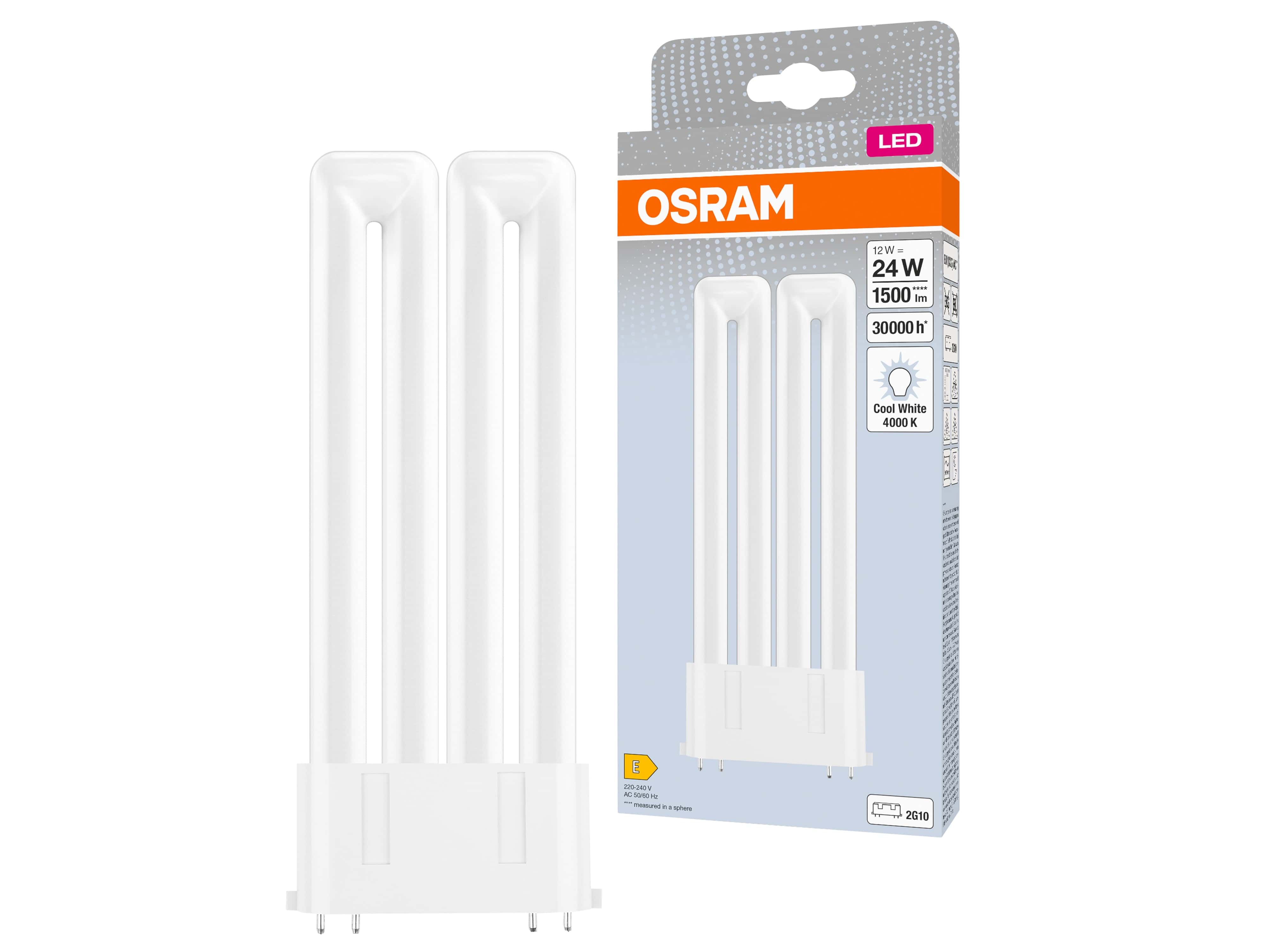 OSRAM LED-Lampe, Dulux F24, 2G10, EEK: E, 12W, 1500lm, 4000K OSRAM LED-Lampe, Dulux F24, 2G10, EEK: E, 12W, 1500lm, 4000K