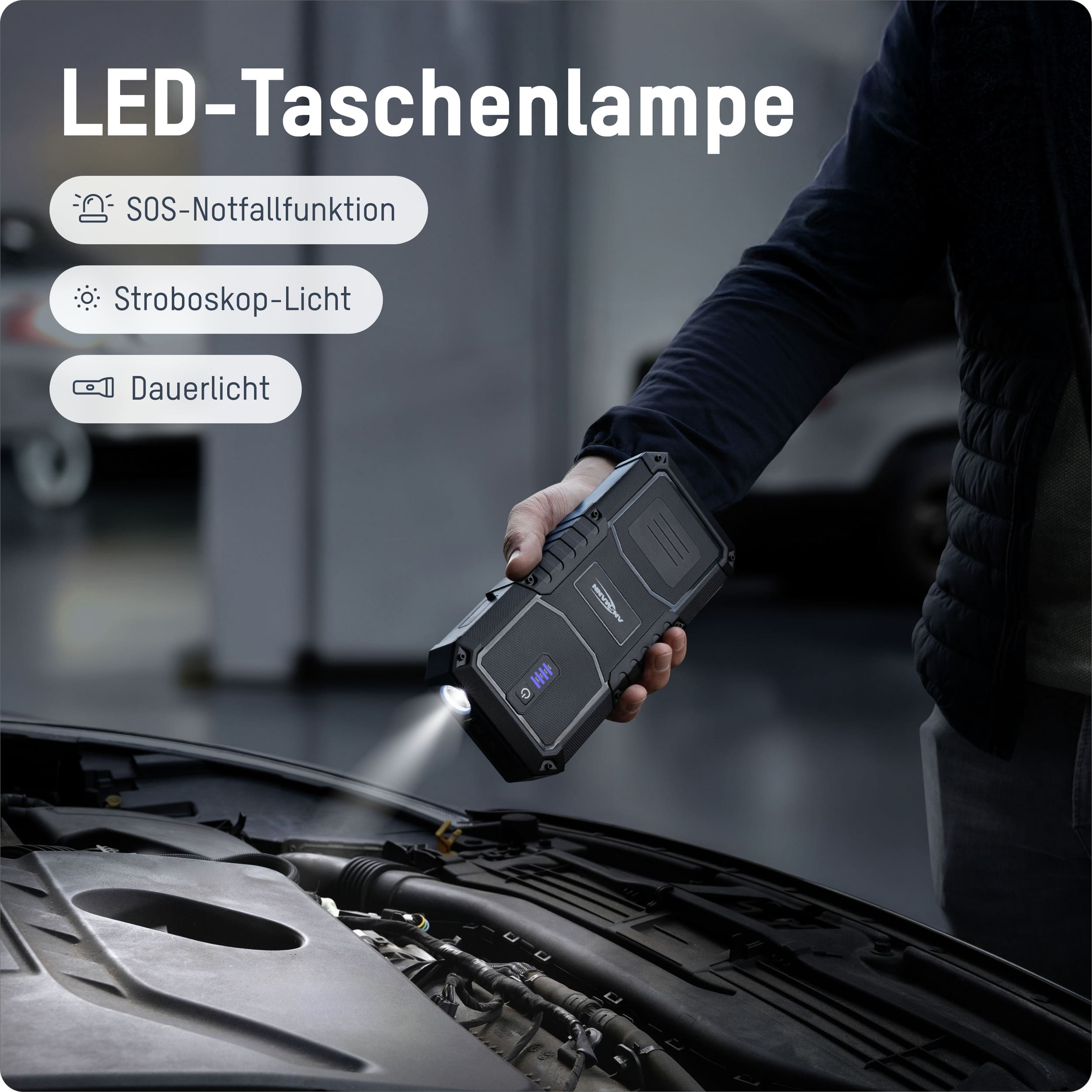 ANSMANN Jump Starter, 16.0, Powerbank Starthilfe, 1900-0130, 12 V-, 2500 A