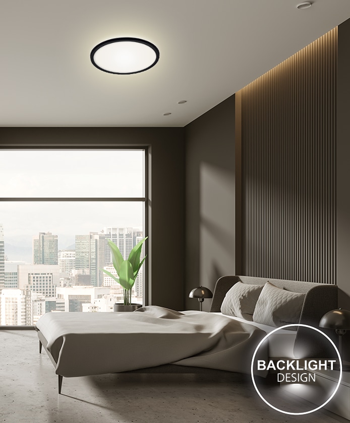 BLULAXA LED-Deckenleuchte, 18W, 3000K, 2200lm, warmweiß, IP20, schwarz BLULAXA LED-Deckenleuchte, 18W, 3000K, 2200lm, warmweiß, IP20, schwarz