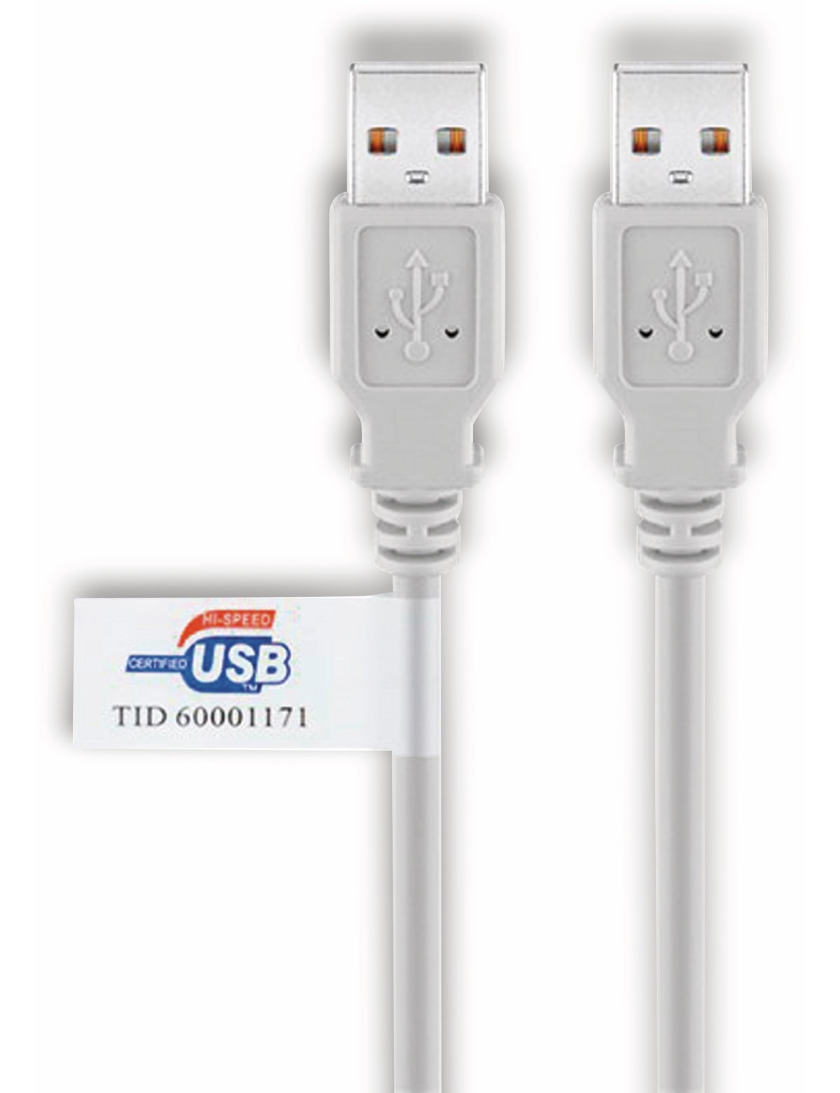 GOOBAY USB 2.0 Typ A/A Hi-Speed Anschlusskabel, 50796, 2 m, grau
