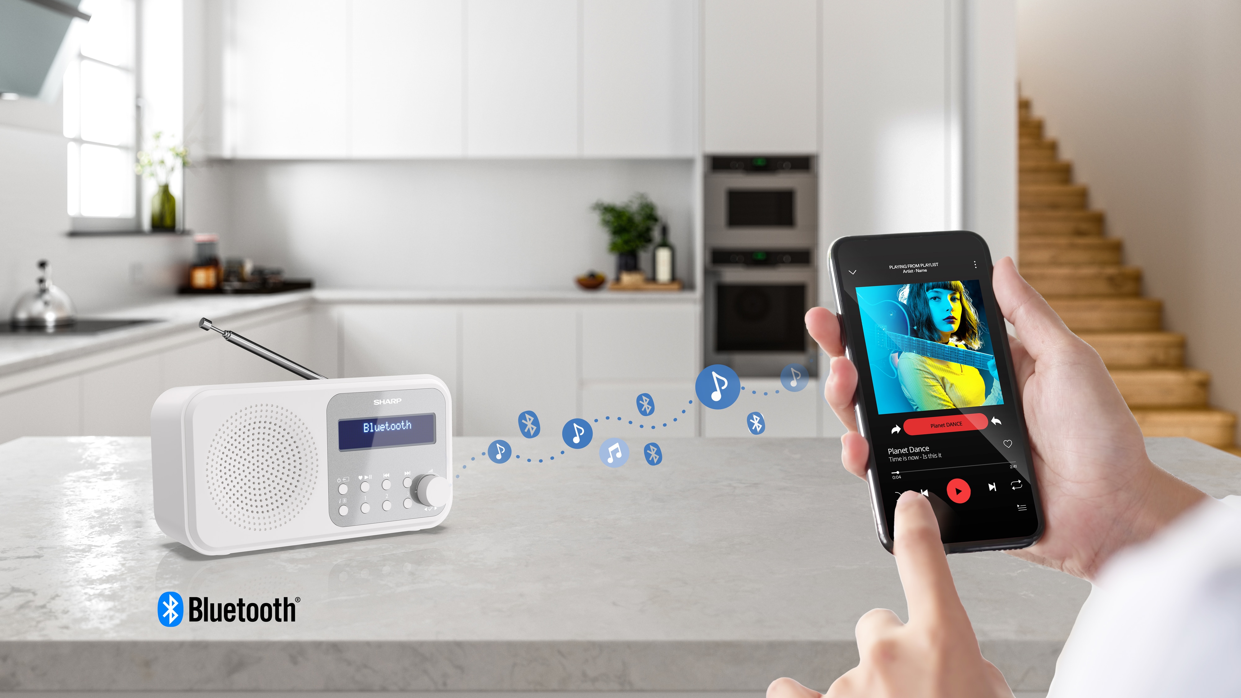 SHARP DAB+/FM Radio DR-P420, USB, Bluetooth, weiß