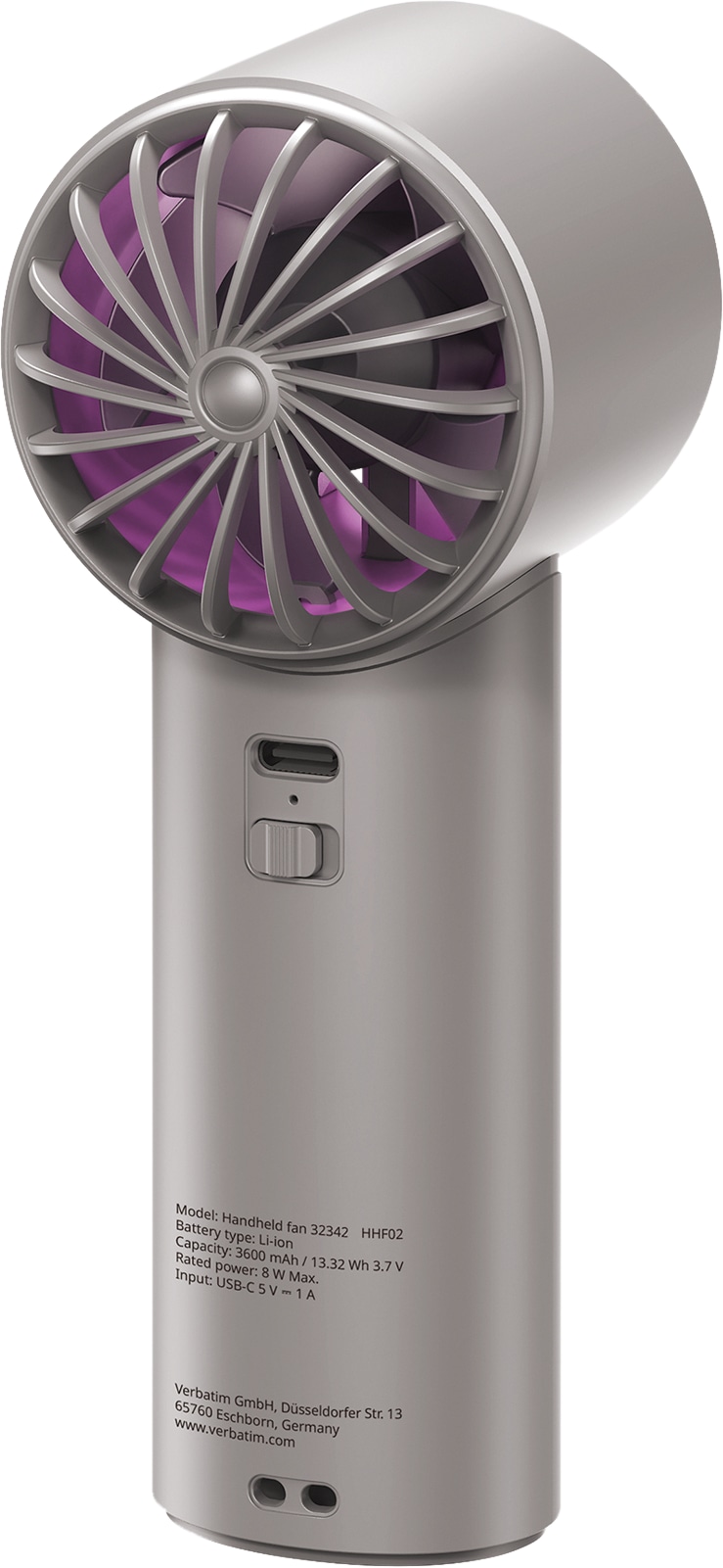VERBATIM USB-Handventilator Cool'n'Go IceTouch grau/lila