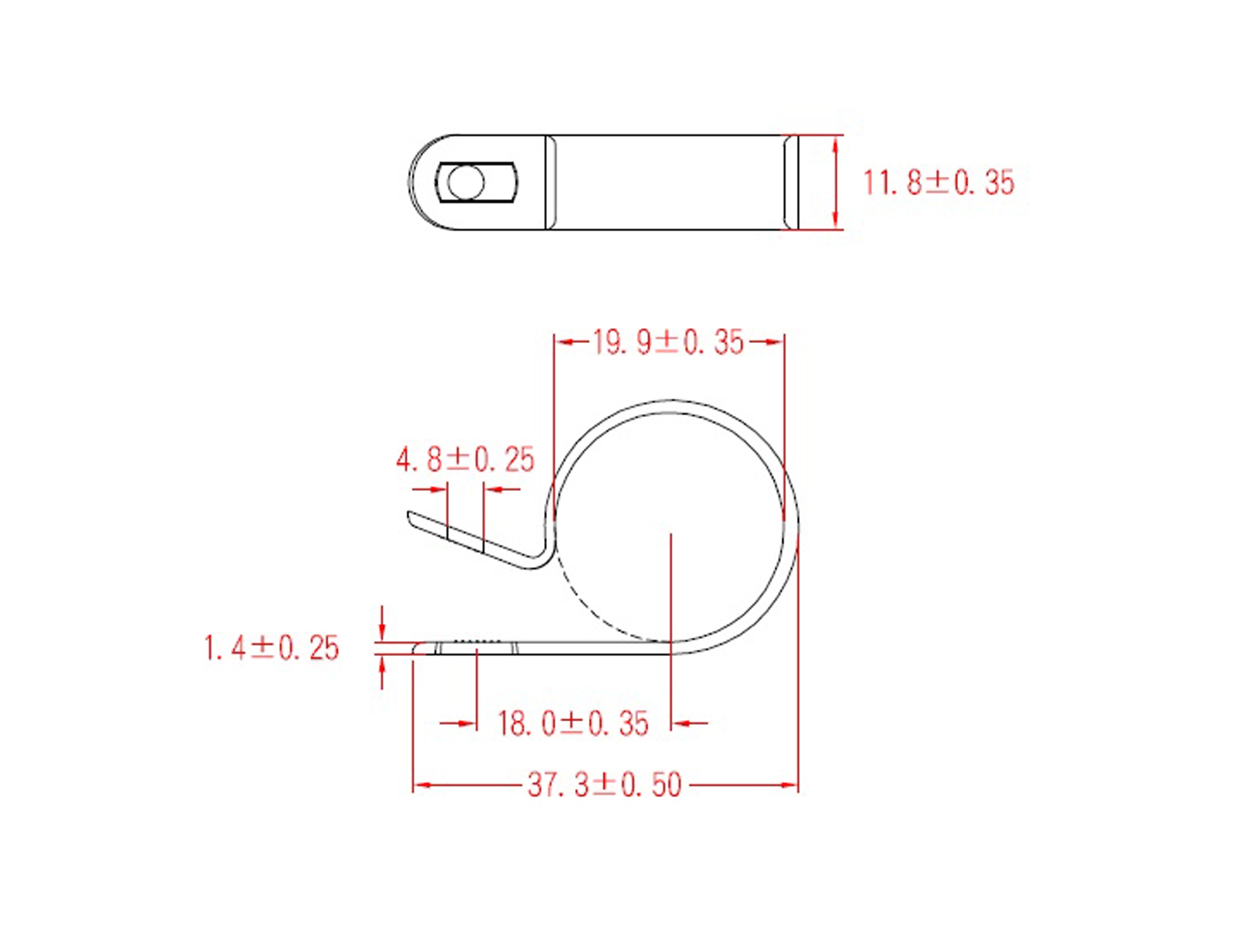 KSS Kabelschelle Polyamid 6.6, Natur, Bündel-Ø 19,4, Befestigungsloch 4,8, 1 Stück