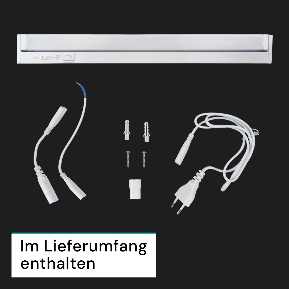 LUXULA LED-Unterbauleuchte, 16W, EEK: E, 1600lm, CCT, IP20, dimmbar, weiß, 115cm