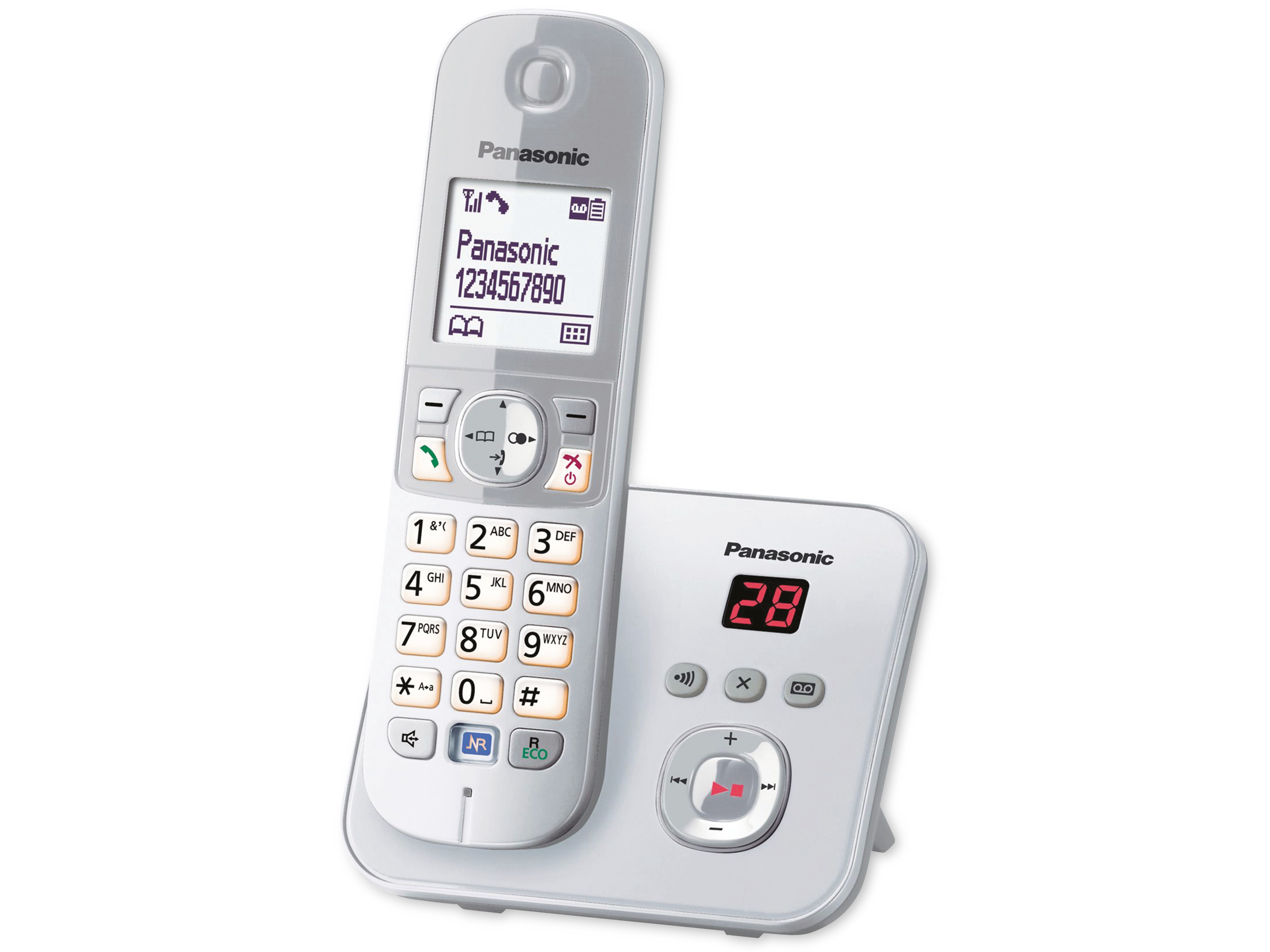 PANASONIC DECT-Telefon KX-TG6821GS, mit AB, perlsilber