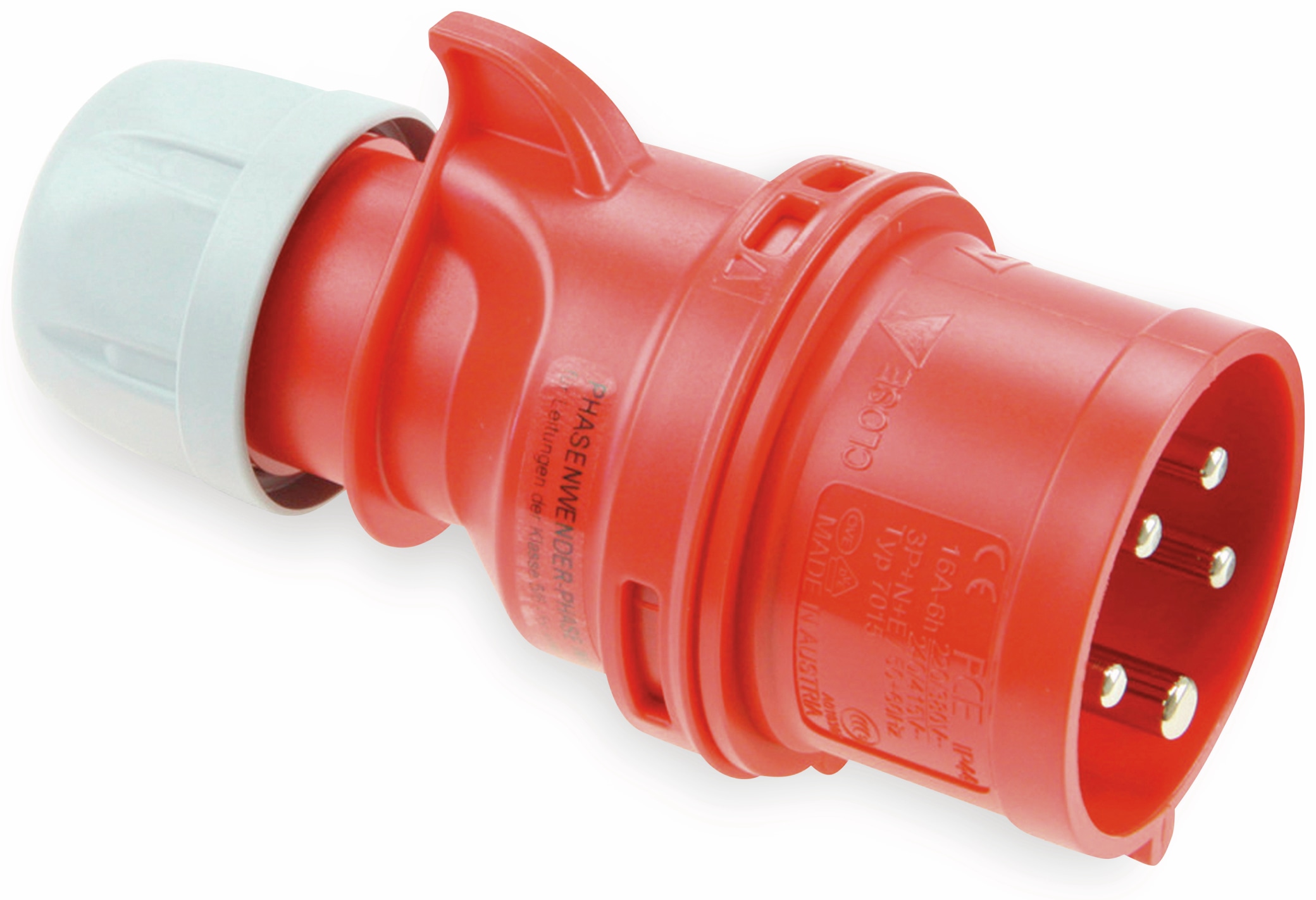 PCE CEE Stecker mit Phasenwender Shark, 5-polig, 16 A, 400 V, IP44