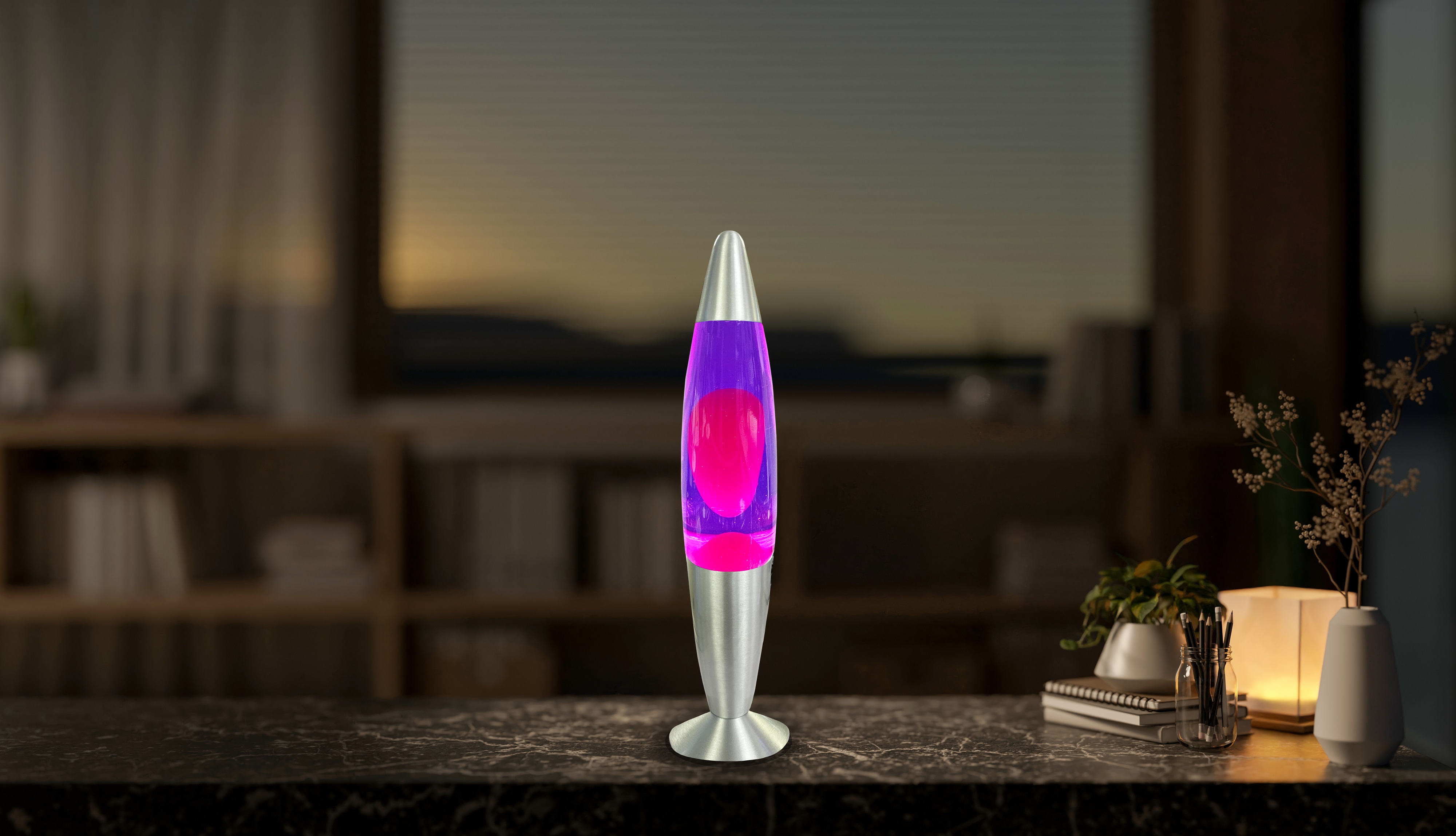 BLULAXA LED-Lava-Tischleuchte, 49984, 20W, 34 cm, rosa/lila