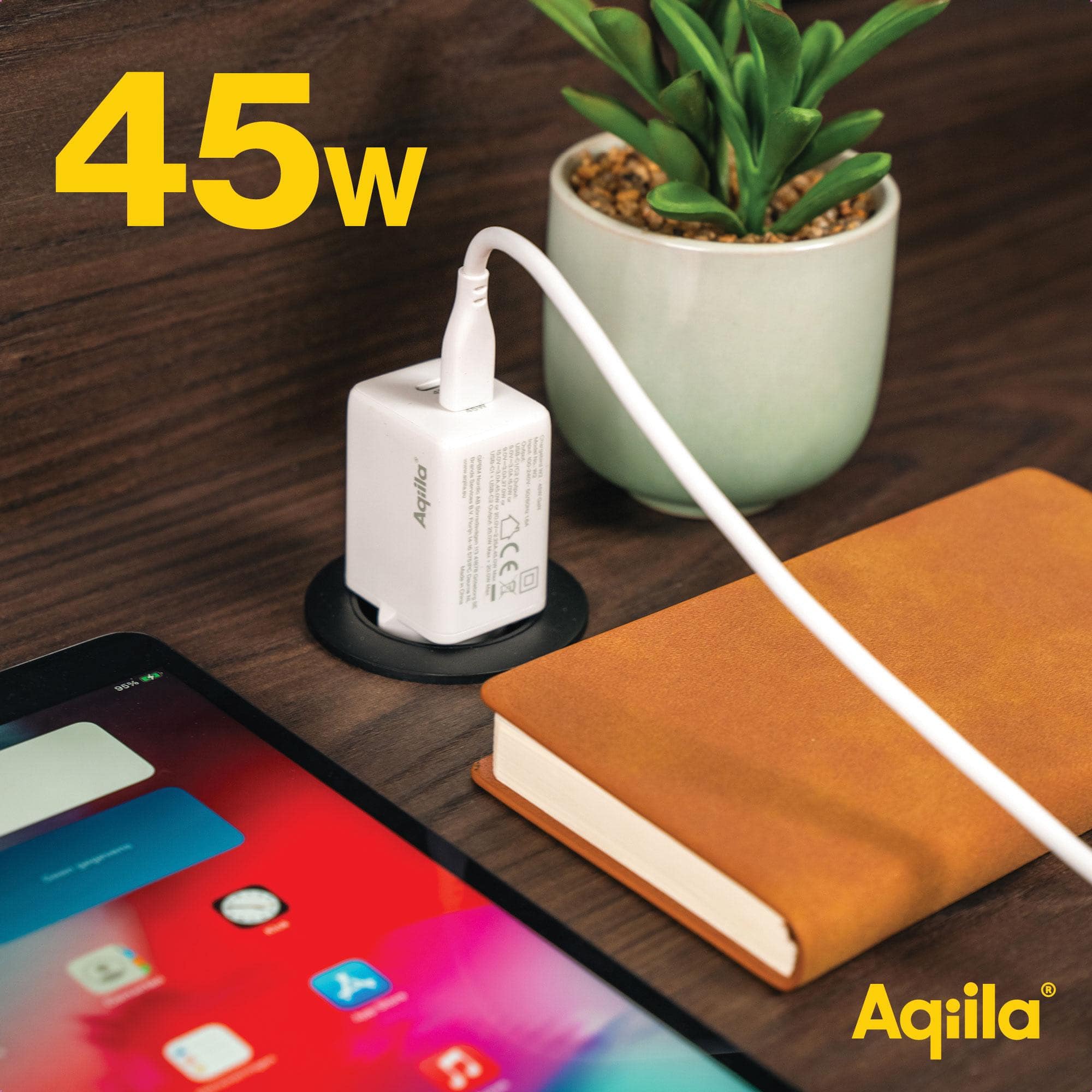 AQIILA USB-Lader Chargebird W2, 45 W, 2-fach, 2x USB-C, weiß AQIILA USB-Lader Chargebird W2, 45 W, 2-fach, 2x USB-C, weiß