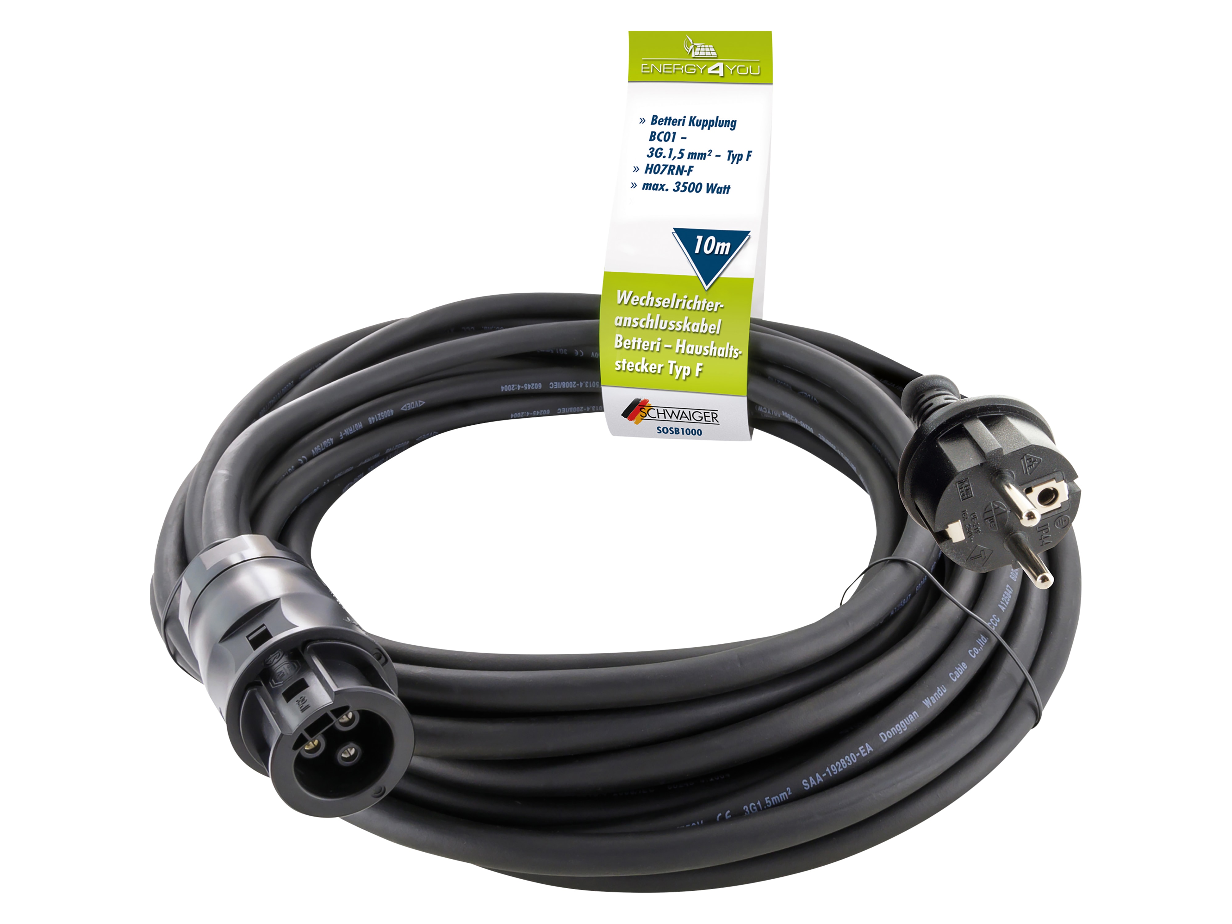 SCHWAIGER Wechselrichteranschlusskabel SOSB1000, 10 m
