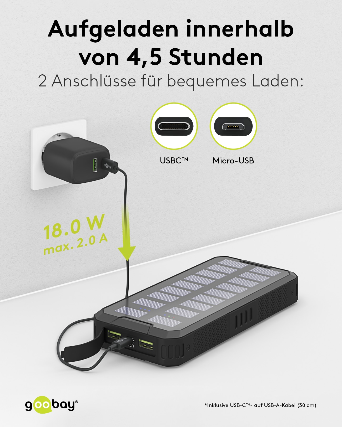 GOOBAY Solar-Powerbank 53934, 20000mAh, Outdoor