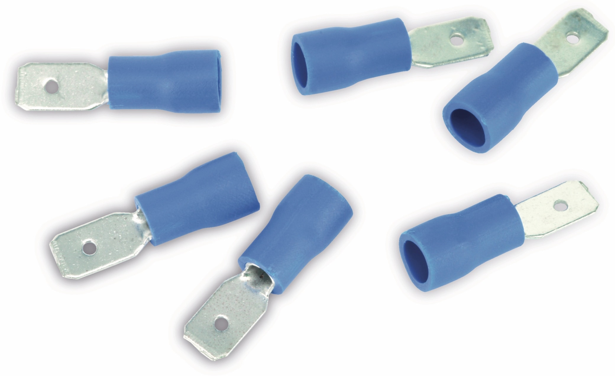 Flachstecker, 4,8 mm, blau, 10 Stück