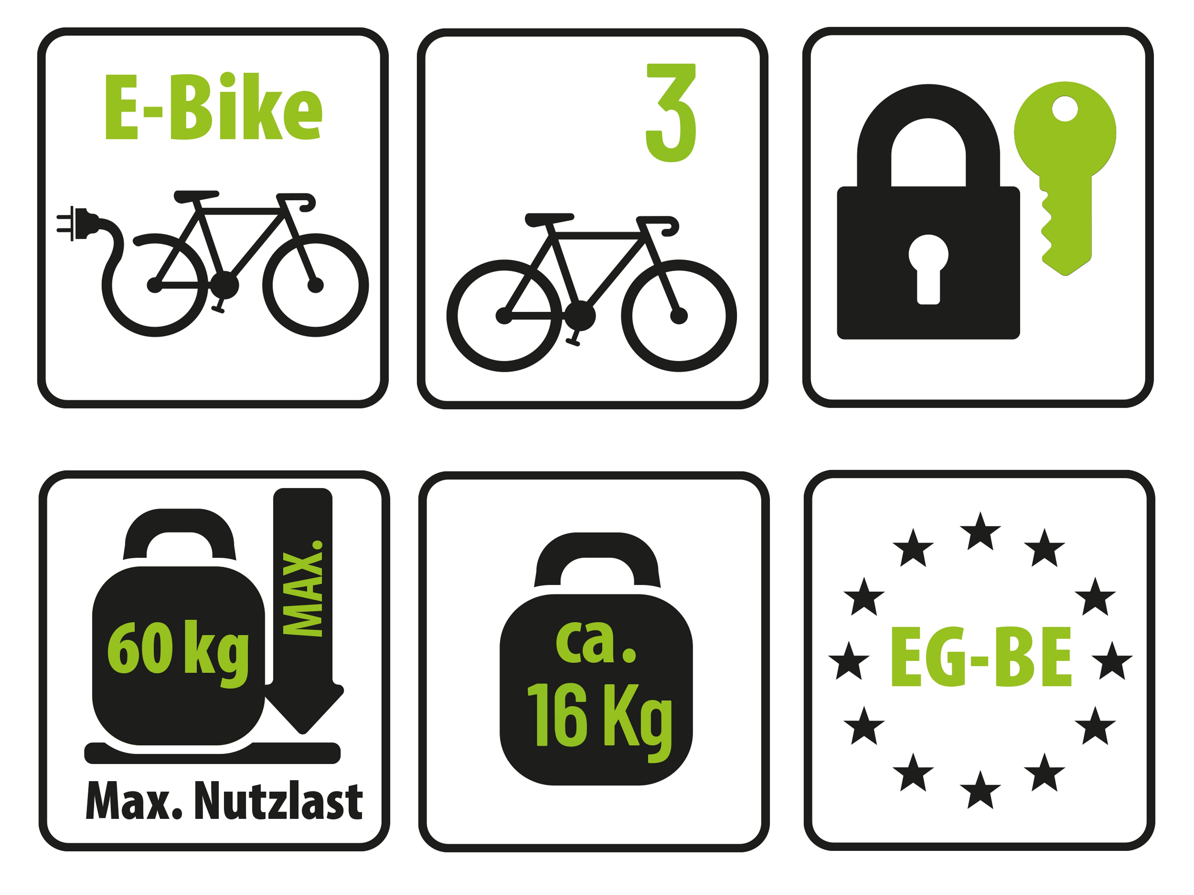 EUFAB Fahrradträger AMBER 3, 11555, für 3 Fahrräder