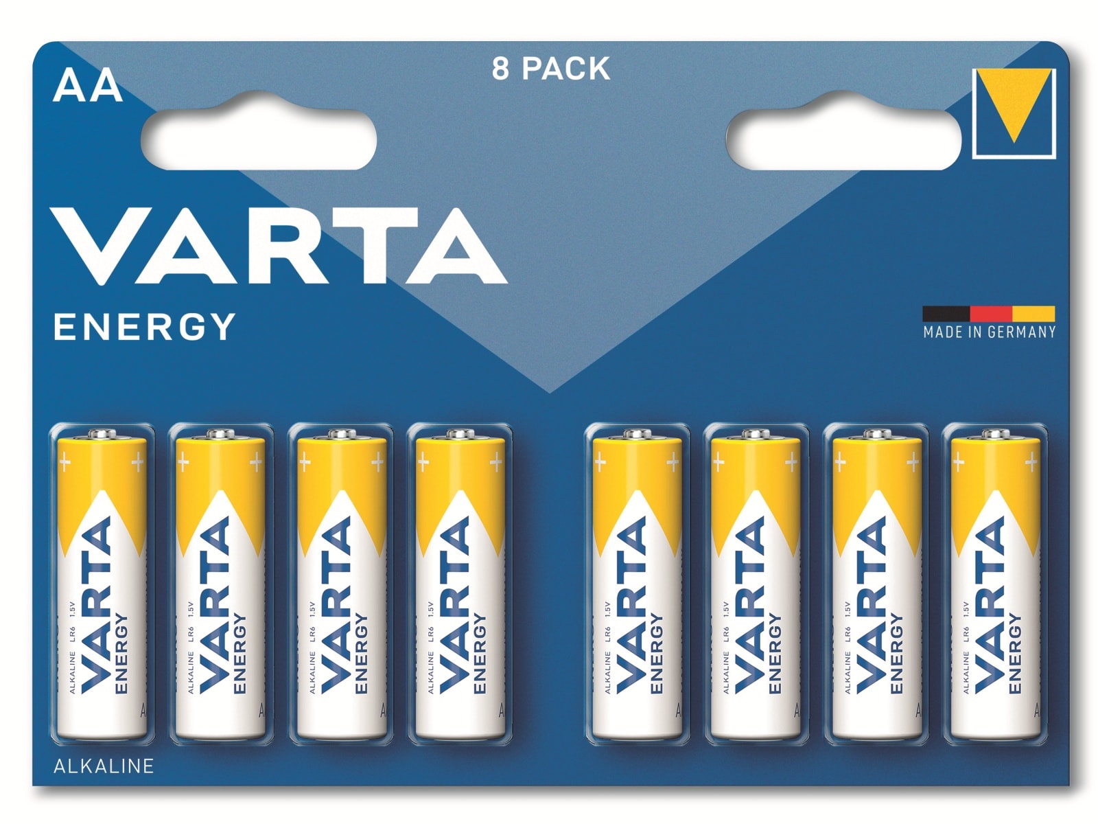 VARTA Batterie Alkaline, Mignon, AA, LR06, 1.5V, Energy, 8 Stück