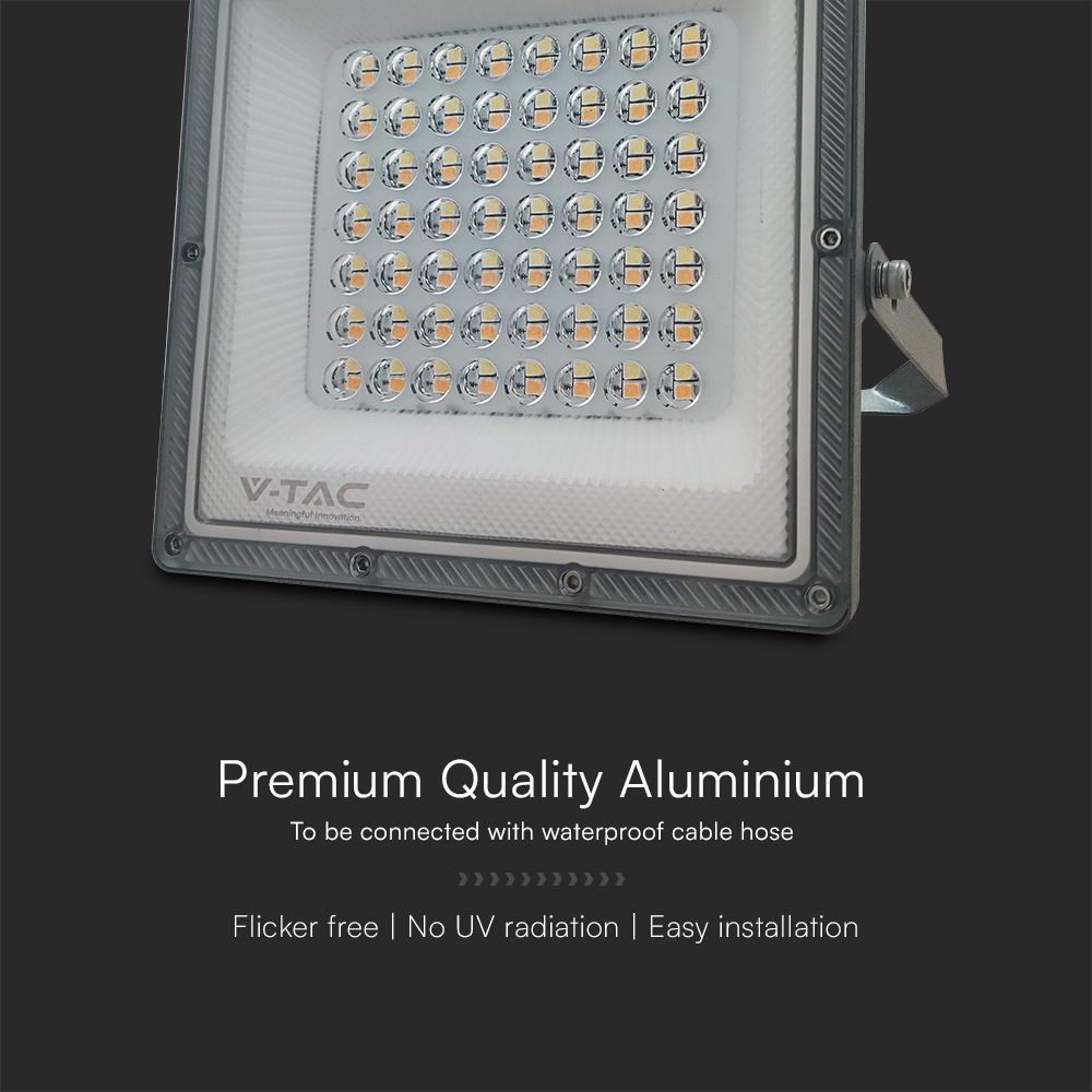 V-TAC LED-Fluter, VT-44050, EEK: F, 50 W, 5000 lm, CCT, IP65, grau