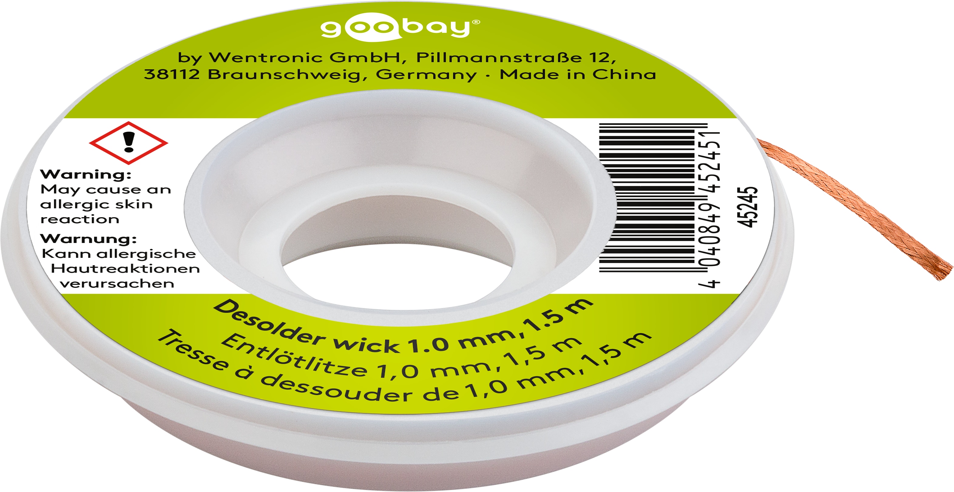 GOOBAY Entlötlitze, Ø 1,0 mm, 1,5 m