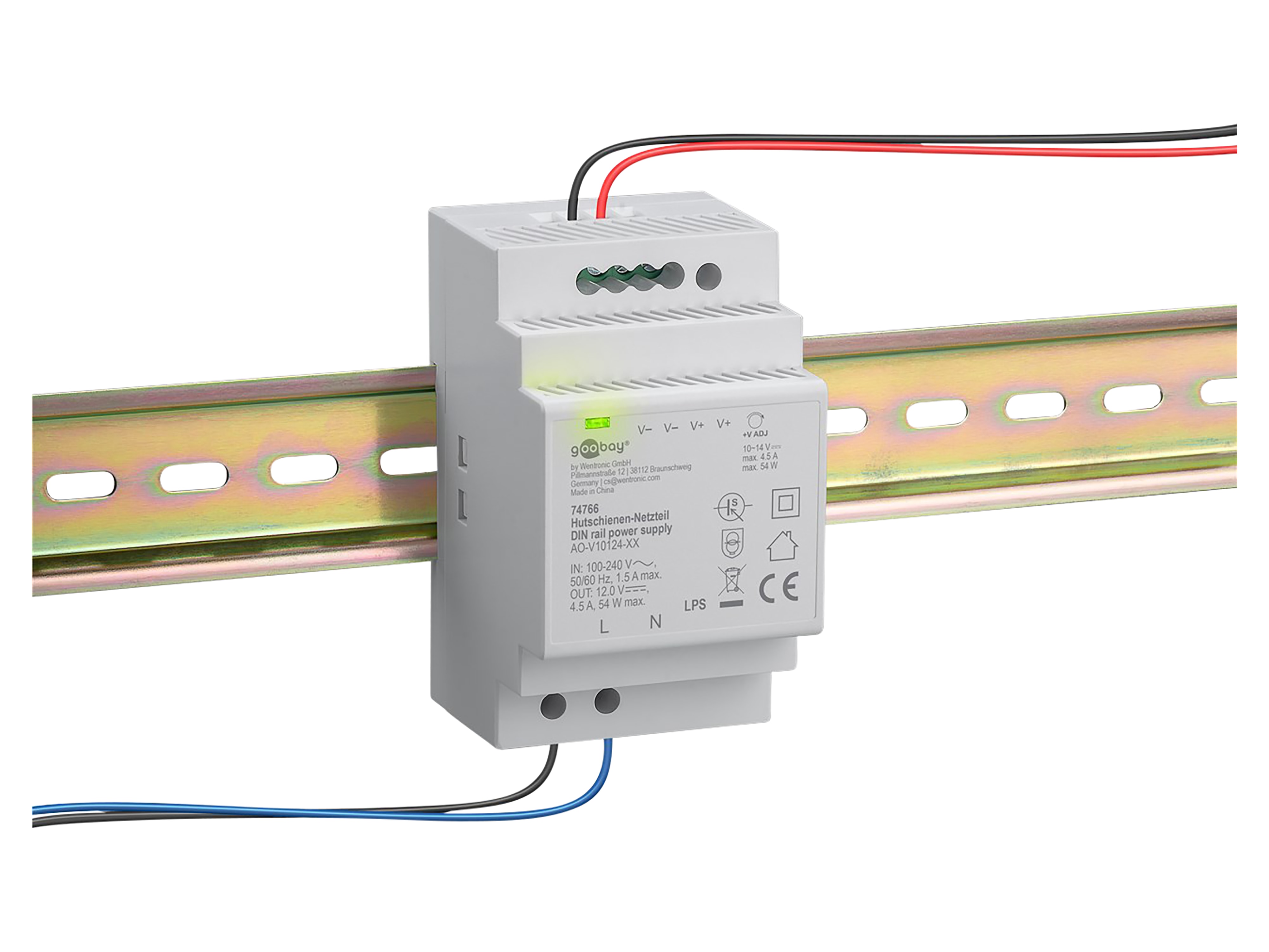 GOOBAY Hutschienen-Netzteil 74766, 12 V, 4,5 A, 54 W
